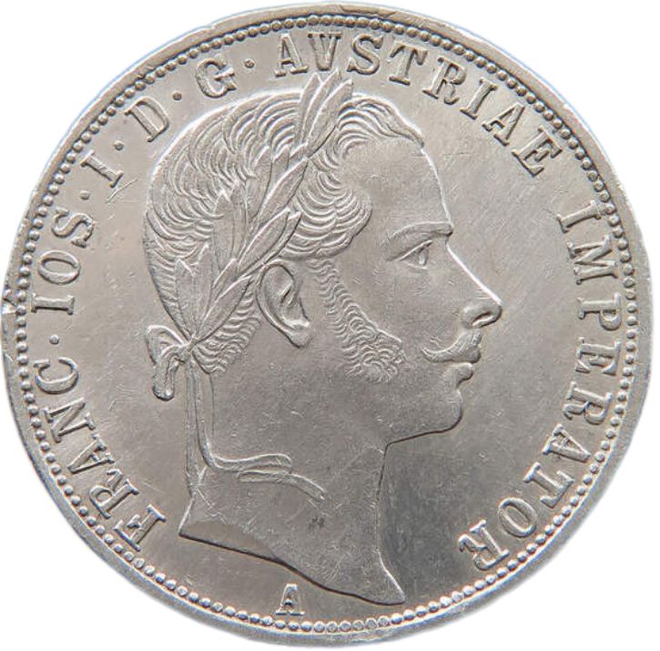 1860 Austrian Empire 1 Florin, gVF - Arts & Entertainment > Hobbies & Creative Arts > Collectibles > Collectible Coins & Currency > Collectible Coins > Rare Coins from The Half Crown