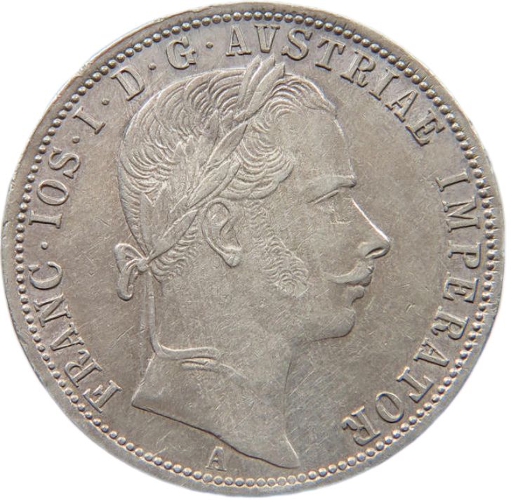 1861 Austrian Empire 1 Florin, EF - Arts & Entertainment > Hobbies & Creative Arts > Collectibles > Collectible Coins & Currency > Collectible Coins > Rare Coins from The Half Crown