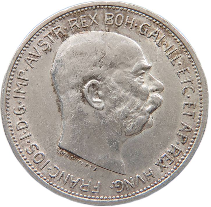 1913 Austrian Empire 2 Corona, gVF - Arts & Entertainment > Hobbies & Creative Arts > Collectibles > Collectible Coins & Currency > Collectible Coins > Rare Coins from The Half Crown