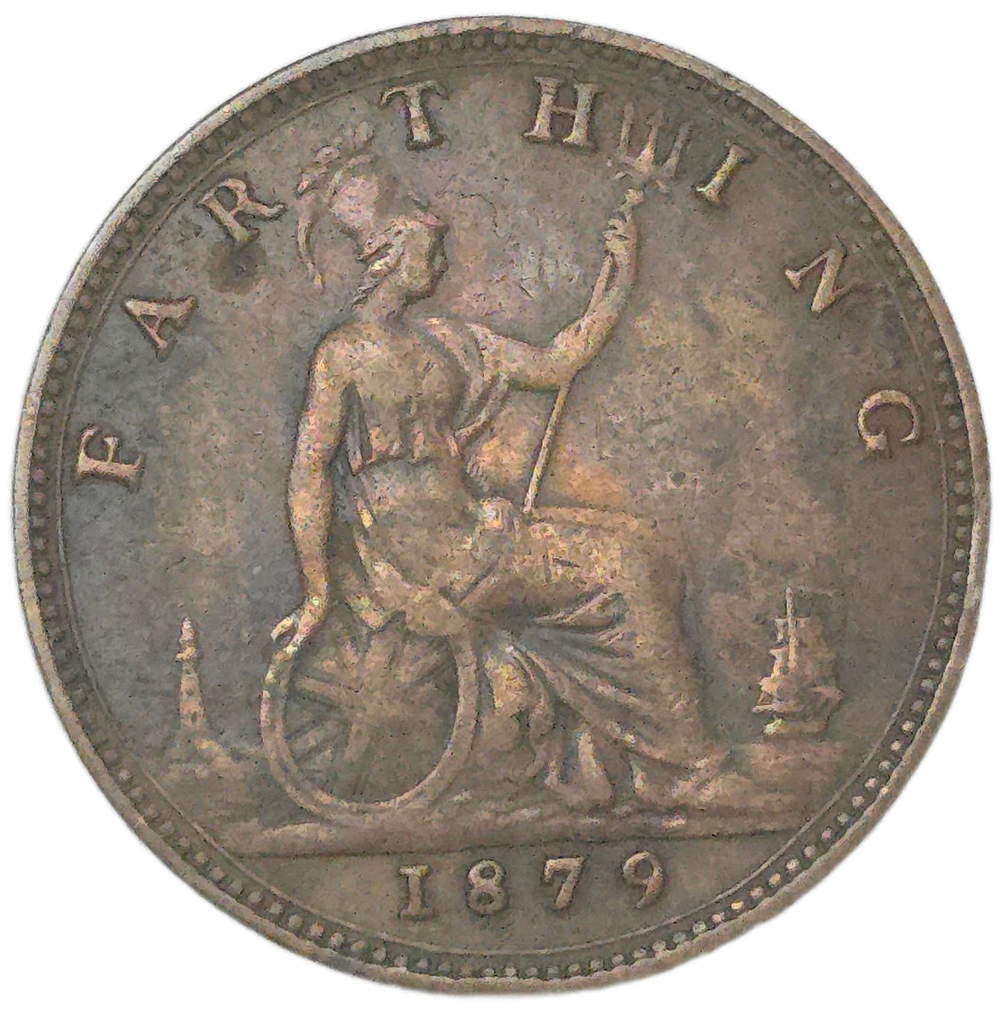 1879 United Kingdom 1 Farthing, VF - Arts & Entertainment > Hobbies & Creative Arts > Collectibles > Collectible Coins & Currency > Collectible Coins > Rare Coins from The Half Crown