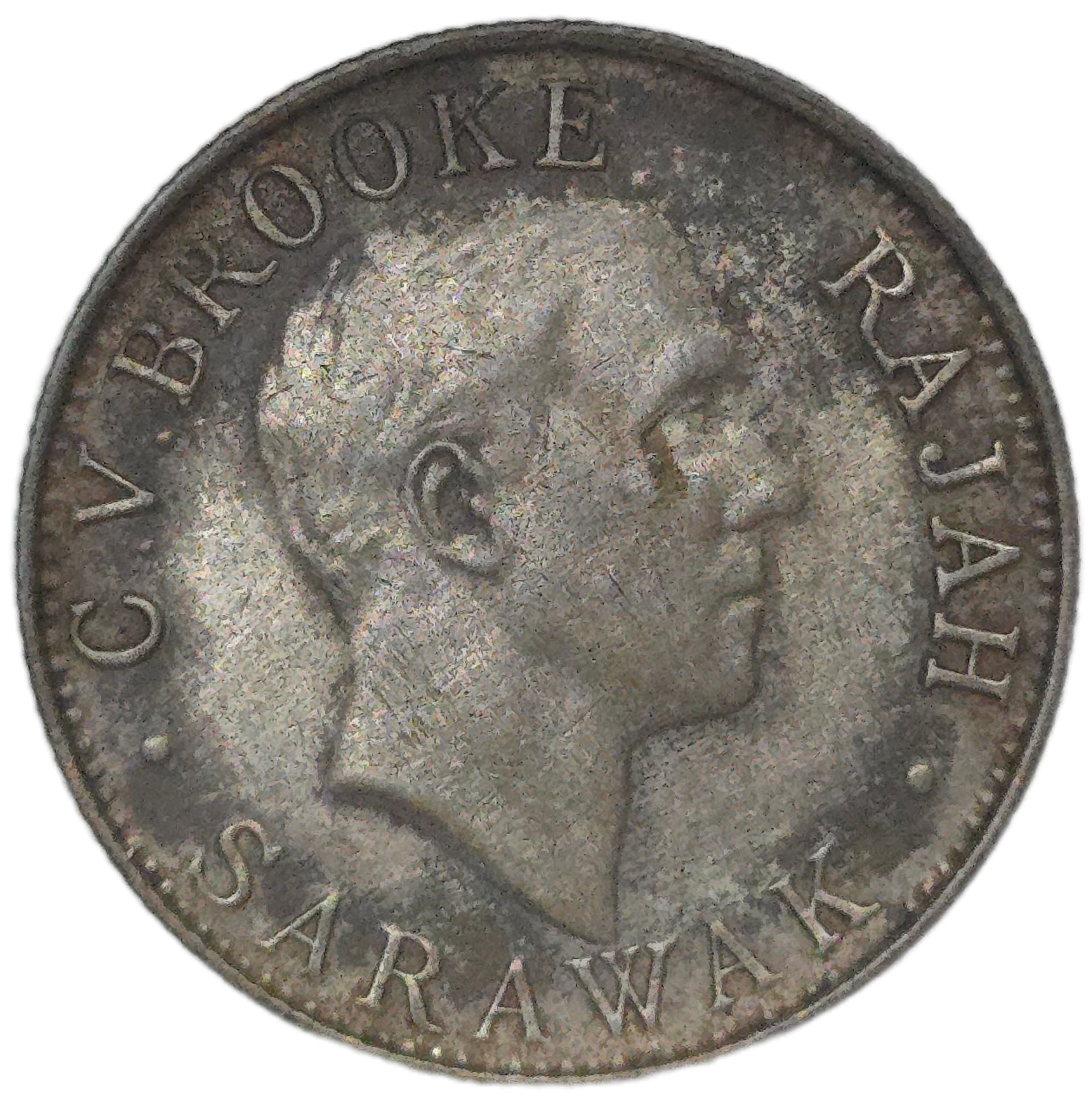 1927 Sarawak/British Malaysia 20 Cents - Arts & Entertainment > Hobbies & Creative Arts > Collectibles > Collectible Coins & Currency > Collectible Coins > Rare Coins from The Half Crown