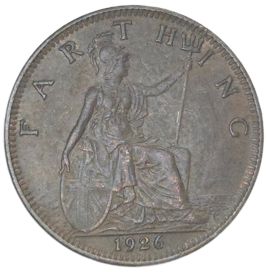 1926 United Kingdom 1 Farthing, EF - Arts & Entertainment > Hobbies & Creative Arts > Collectibles > Collectible Coins & Currency > Collectible Coins > Rare Coins from The Half Crown