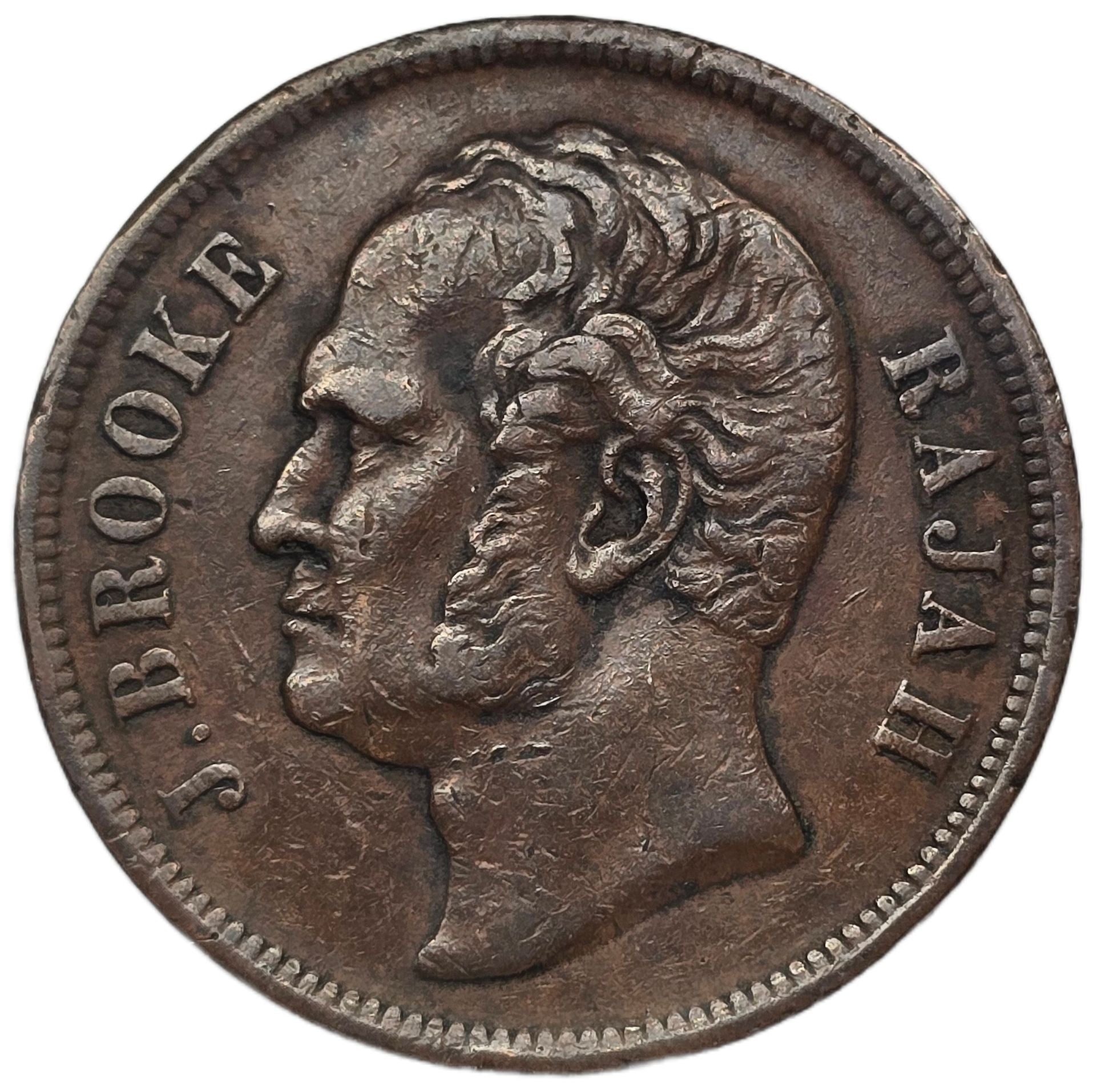 1863 Sarawak/British Malaysia One Cent - Arts & Entertainment > Hobbies & Creative Arts > Collectibles > Collectible Coins & Currency > Collectible Coins > Rare Coins from The Half Crown
