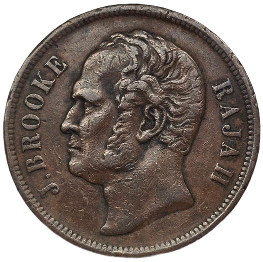 1863 Sarawak/British Malaysia One Cent - Arts & Entertainment > Hobbies & Creative Arts > Collectibles > Collectible Coins & Currency > Collectible Coins > Rare Coins from The Half Crown