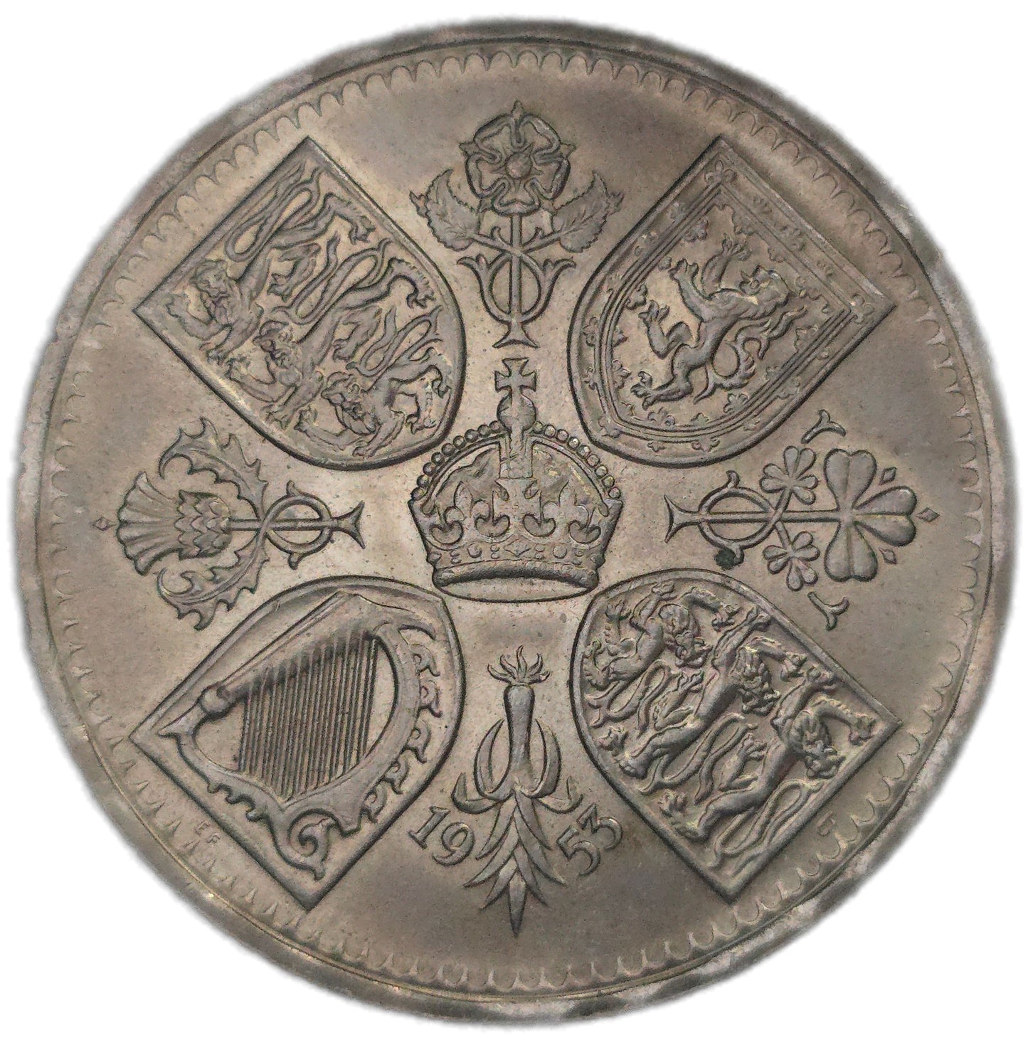 1953 United Kingdom 5 Shillings - Arts & Entertainment > Hobbies & Creative Arts > Collectibles > Collectible Coins & Currency > Collectible Coins > Commemorative Coins from The Half Crown