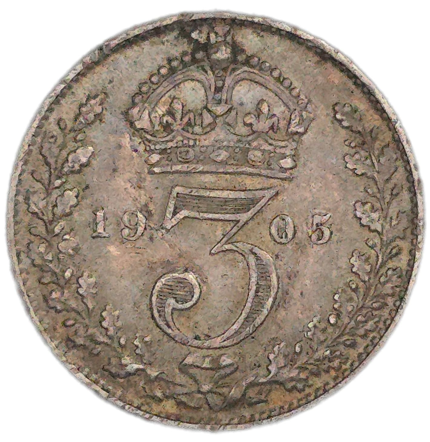 1905 UK Threepence, gVF - Arts & Entertainment > Hobbies & Creative Arts > Collectibles > Collectible Coins & Currency > Collectible Coins > Rare Coins from The Half Crown