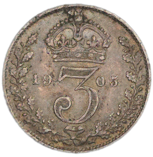 1905 UK Threepence, gVF - Arts & Entertainment > Hobbies & Creative Arts > Collectibles > Collectible Coins & Currency > Collectible Coins > Rare Coins from The Half Crown