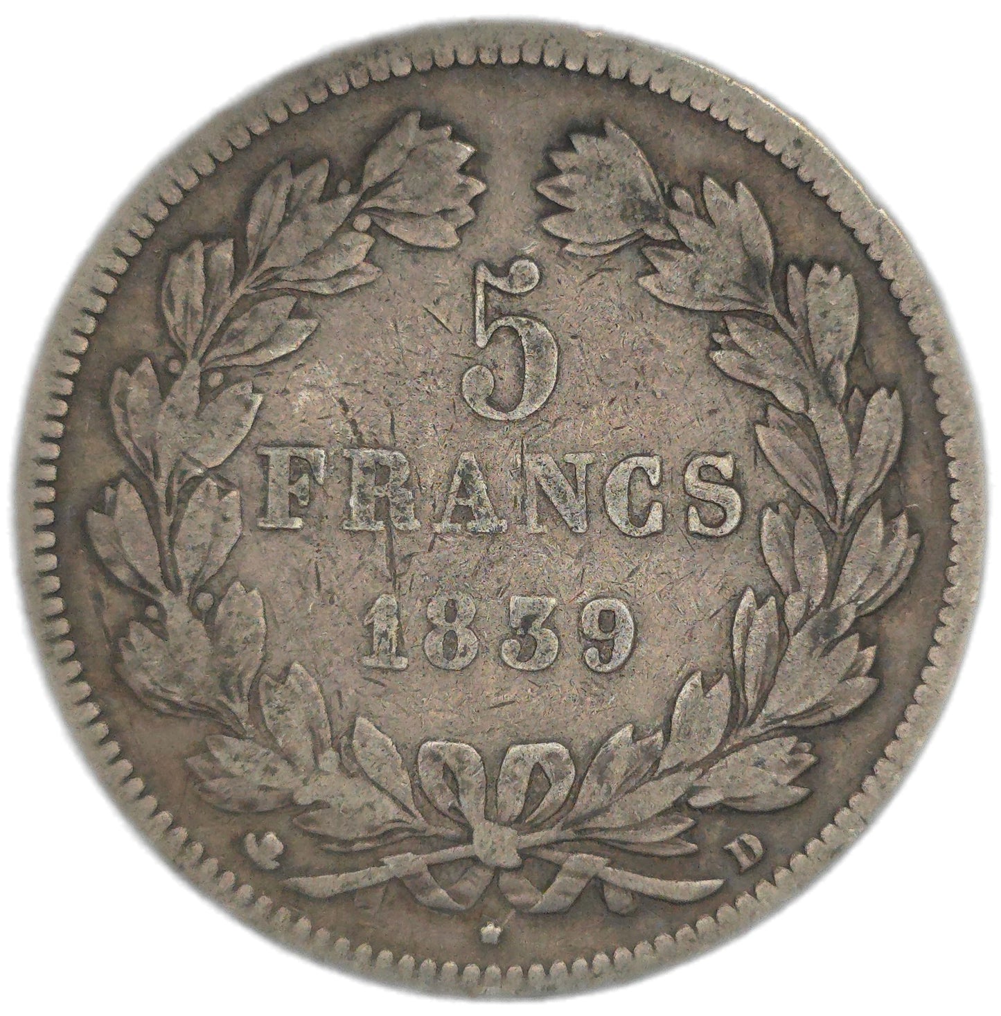 1839 France 5 Francs - Arts & Entertainment > Hobbies & Creative Arts > Collectibles > Collectible Coins & Currency > Collectible Coins > Rare Coins from The Half Crown