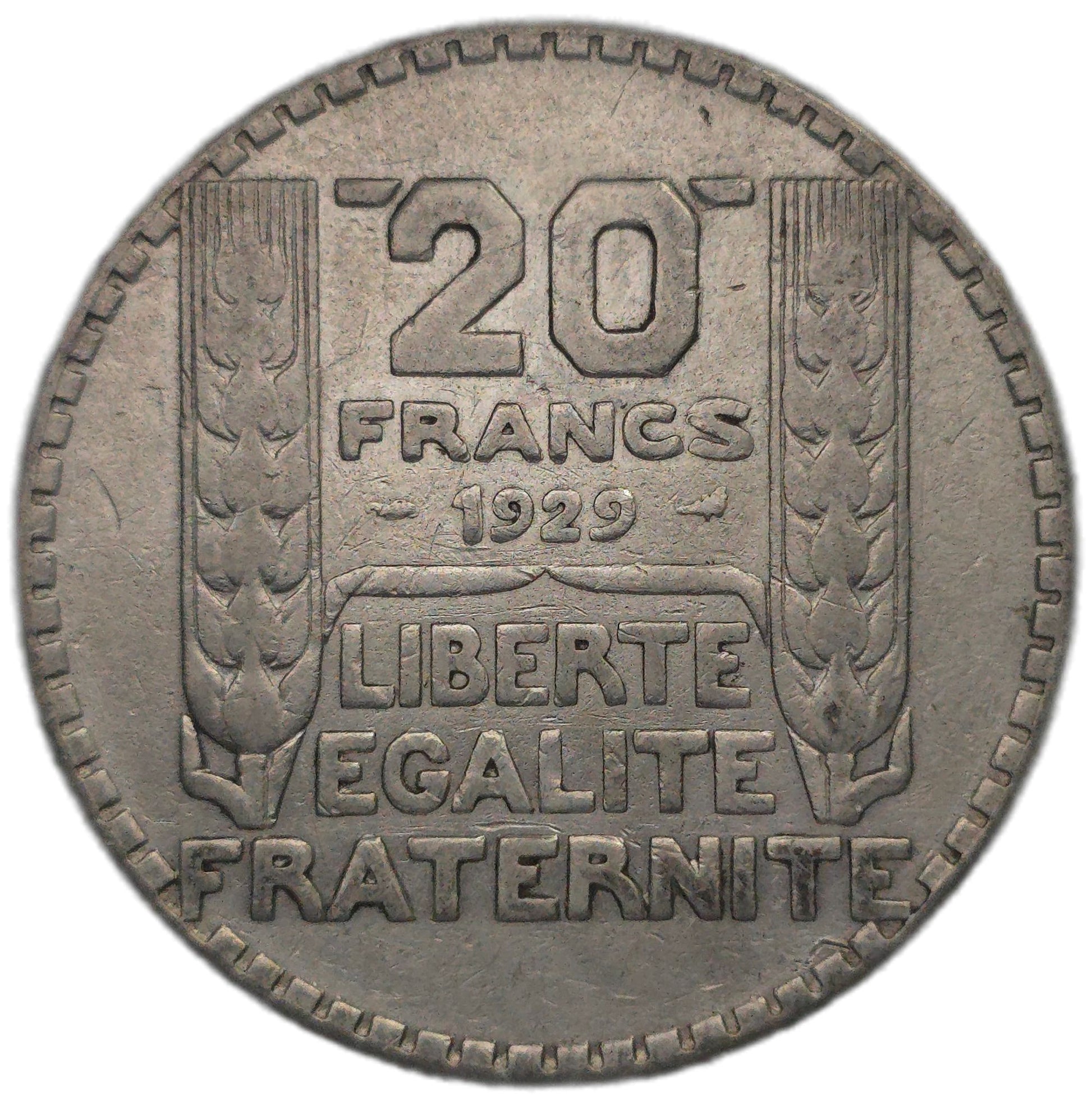 1929 France 20 Francs - Arts & Entertainment > Hobbies & Creative Arts > Collectibles > Collectible Coins & Currency > Collectible Coins > Rare Coins from The Half Crown