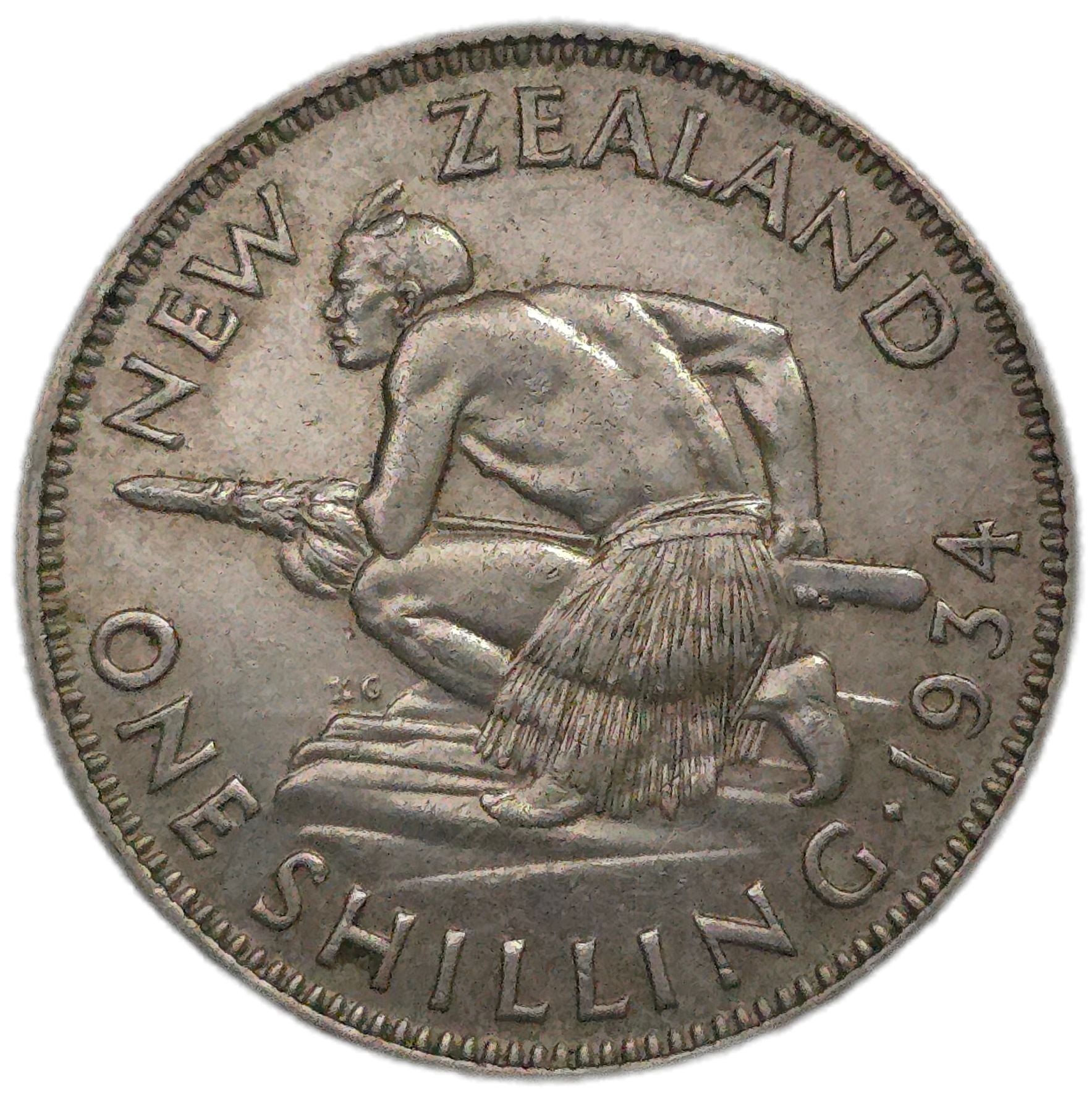 1934 New Zealand Shilling, gVF - Arts & Entertainment > Hobbies & Creative Arts > Collectibles > Collectible Coins & Currency > Collectible Coins > Rare Coins from The Half Crown