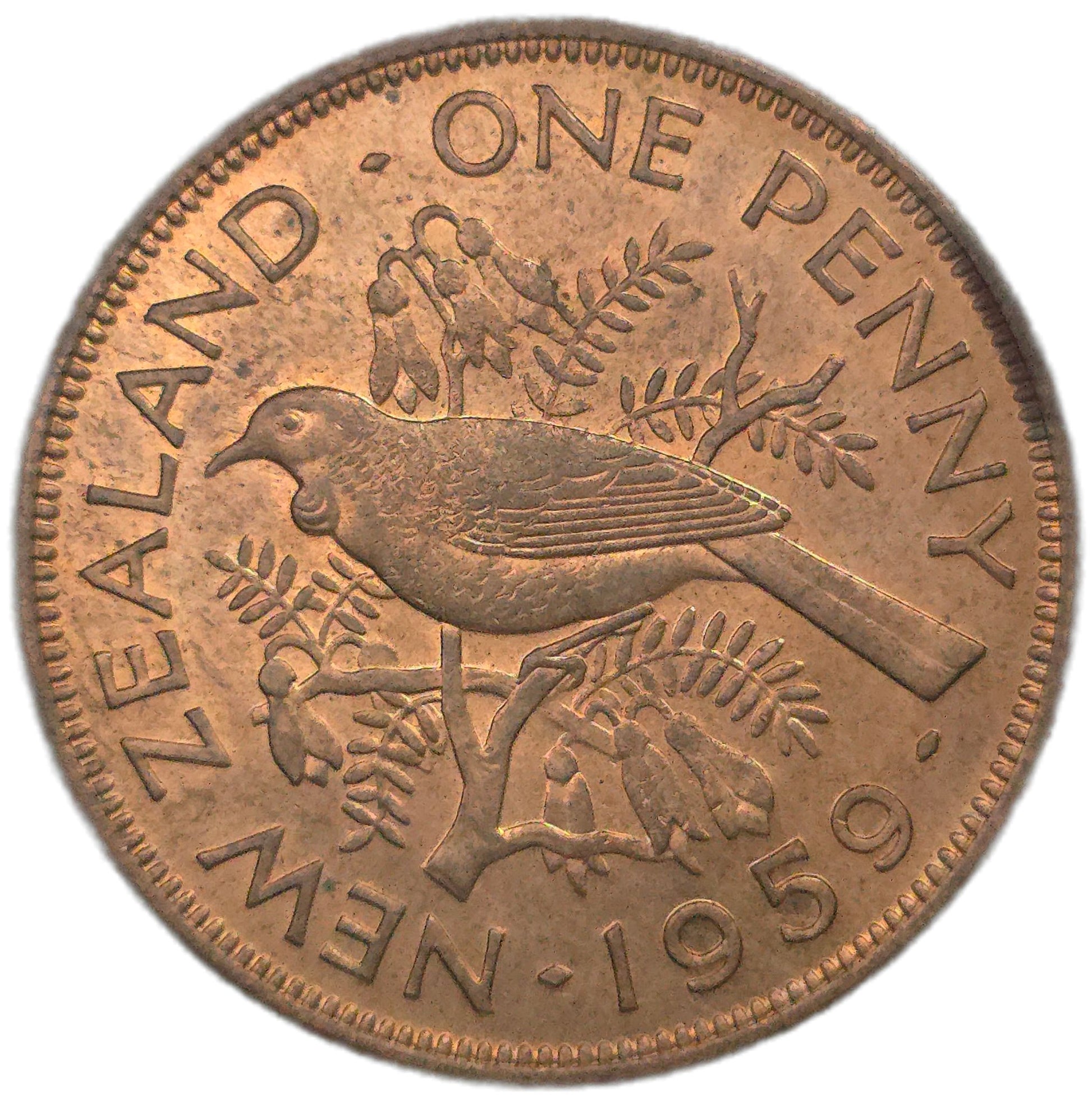 1959 New Zealand Penny, gEF - Arts & Entertainment > Hobbies & Creative Arts > Collectibles > Collectible Coins & Currency > Collectible Coins > Rare Coins from The Half Crown