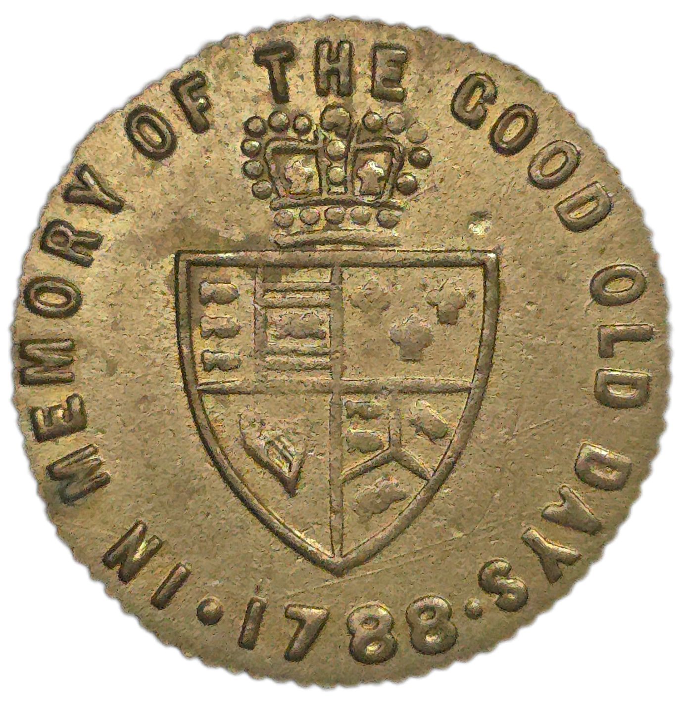 1800's United Kingdom Spade Half Guinea Gaming Token - Arts & Entertainment > Hobbies & Creative Arts > Collectibles > Collectible Coins & Currency > Collectible Coins > Rare Coins from The Half Crown