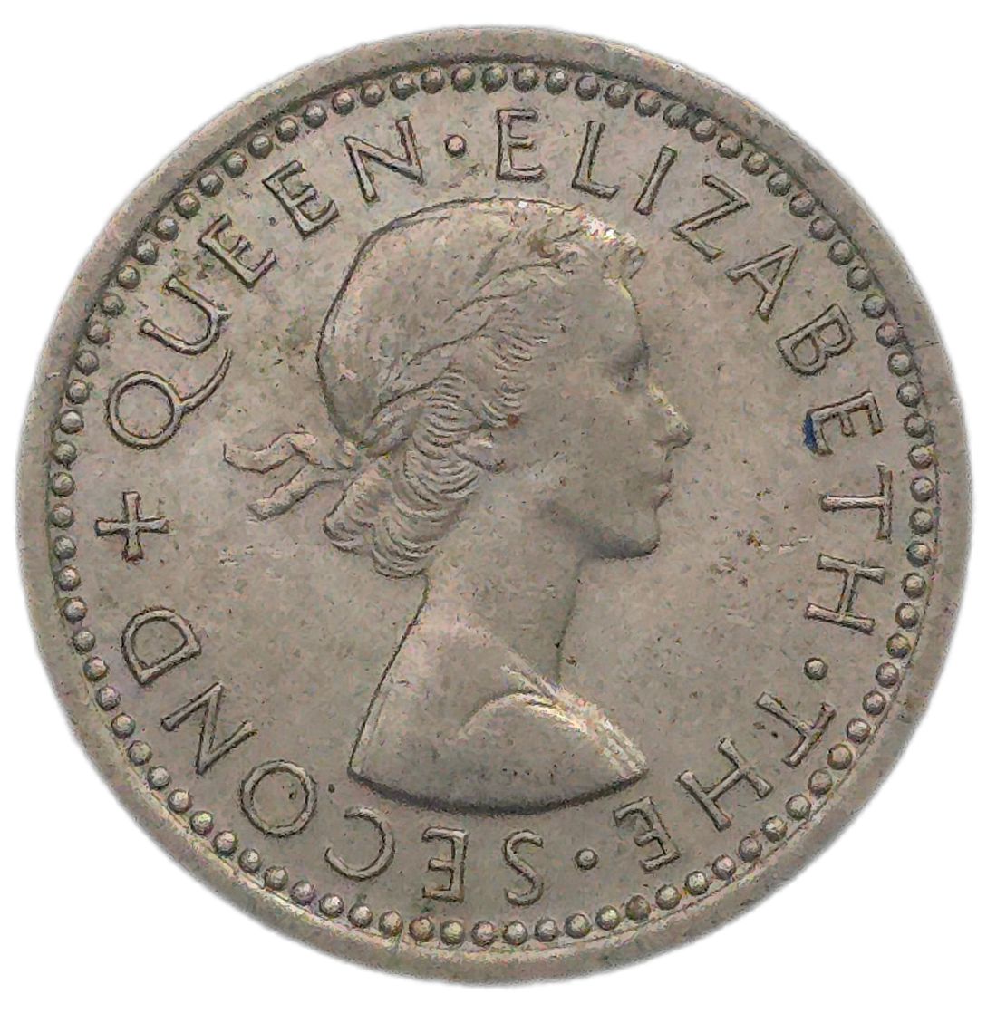 1957 New Zealand Threepence, Type B, VF - Arts & Entertainment > Hobbies & Creative Arts > Collectibles > Collectible Coins & Currency > Collectible Coins > Rare Coins from The Half Crown