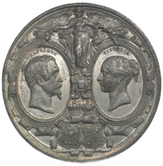 1855 Napoleon III & Queen Victoria Medal - Arts & Entertainment > Hobbies & Creative Arts > Collectibles > Collectible Coins & Currency > Collectible Coins > Rare Coins from The Half Crown