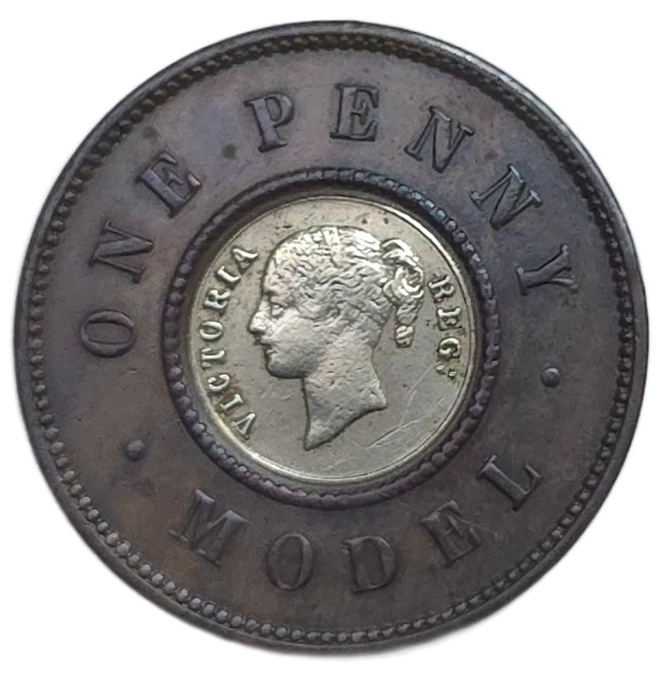 1844 United Kingdom Model 1 Penny - Arts & Entertainment > Hobbies & Creative Arts > Collectibles > Collectible Coins & Currency > Collectible Coins > Rare Coins from The Half Crown