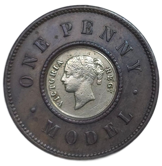 1844 United Kingdom Model 1 Penny - Arts & Entertainment > Hobbies & Creative Arts > Collectibles > Collectible Coins & Currency > Collectible Coins > Rare Coins from The Half Crown