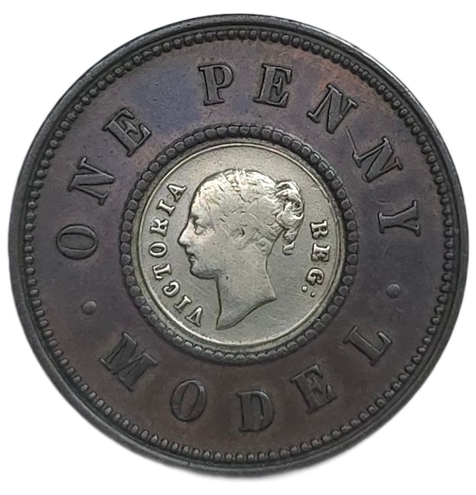 1844 United Kingdom Model 1 Penny - Arts & Entertainment > Hobbies & Creative Arts > Collectibles > Collectible Coins & Currency > Collectible Coins > Rare Coins from The Half Crown