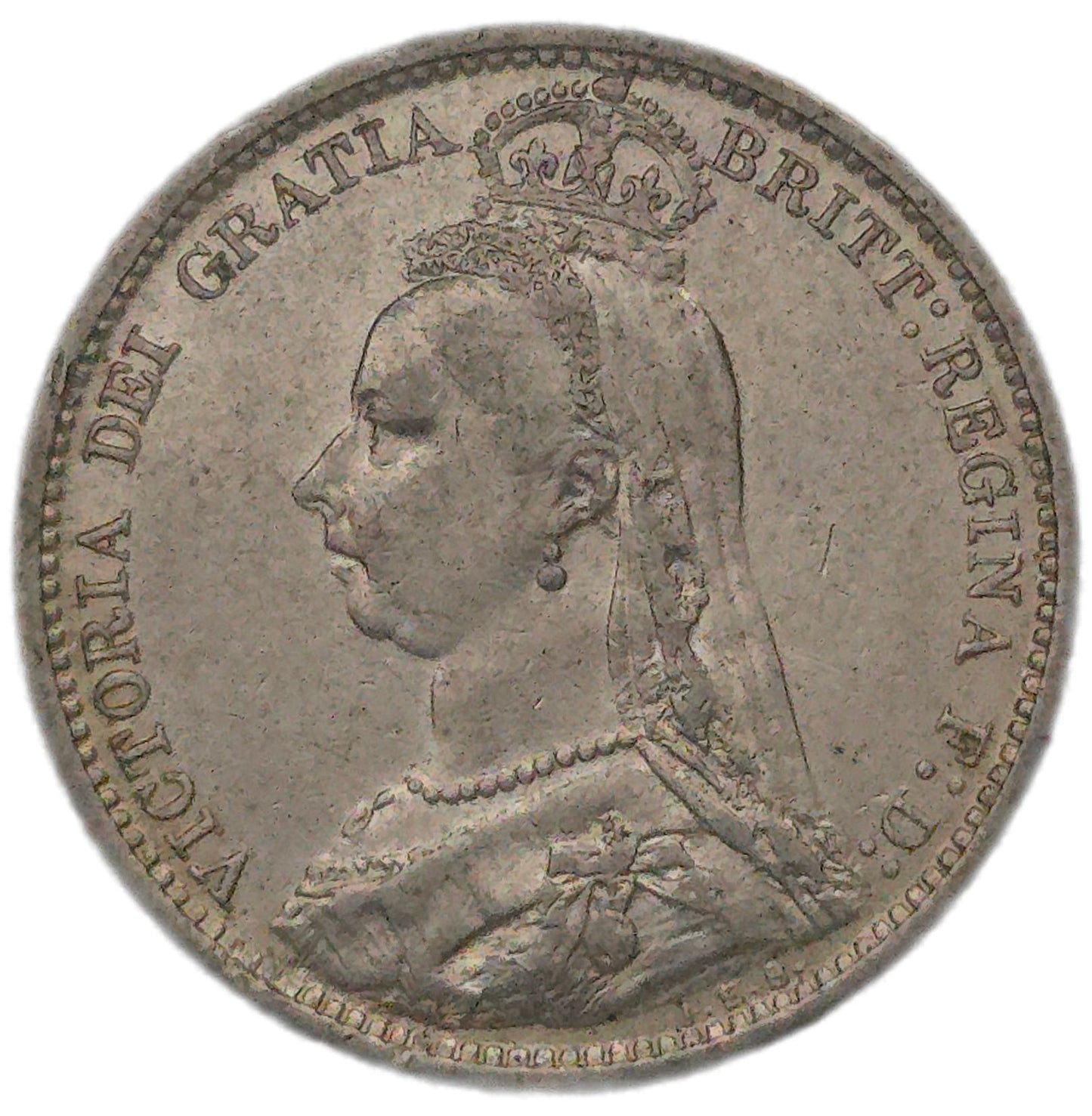 1887 United Kingdom Sixpence, EF