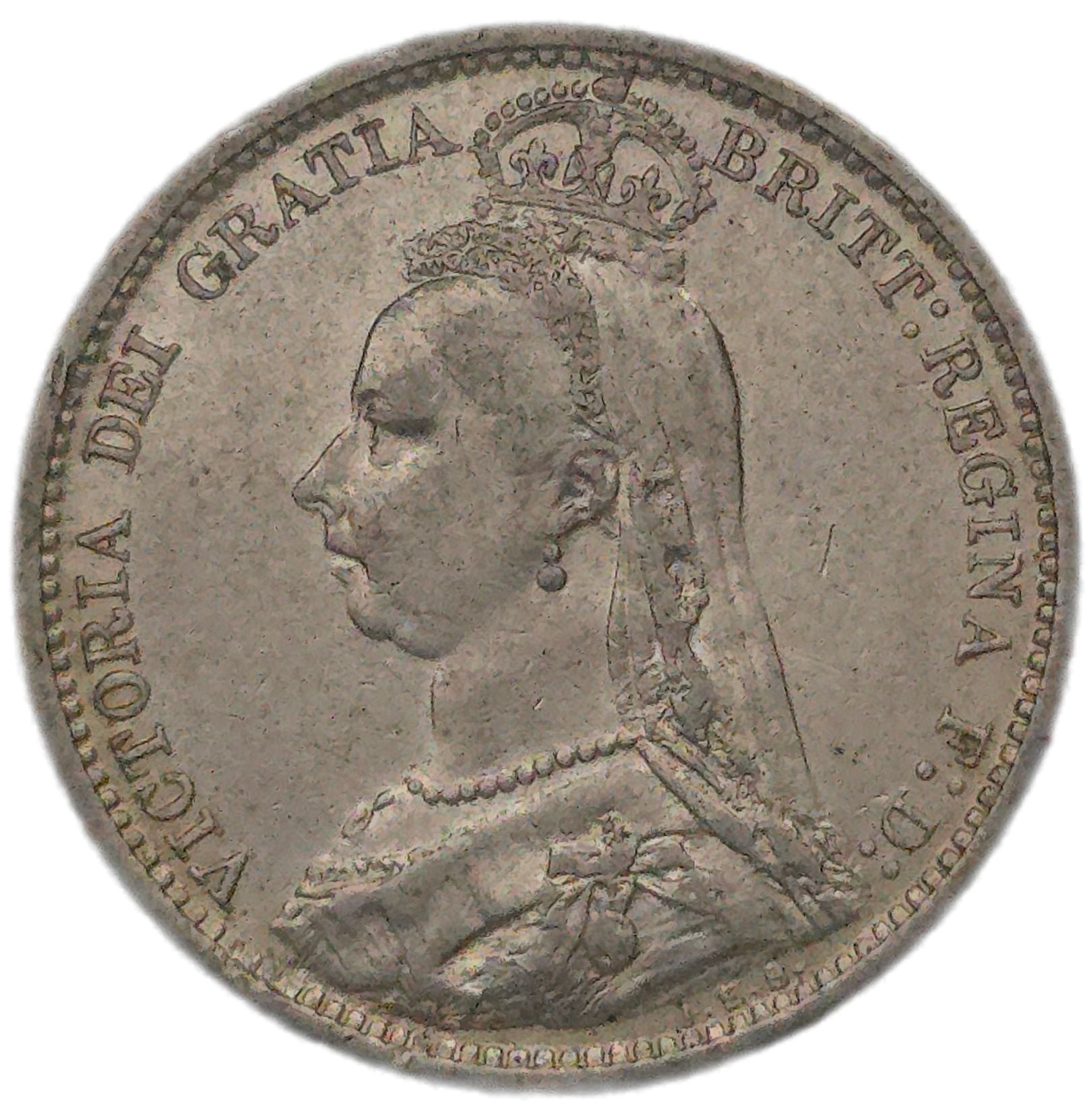 1887 United Kingdom Sixpence, EF - Arts & Entertainment > Hobbies & Creative Arts > Collectibles > Collectible Coins & Currency > Collectible Coins > Rare Coins from The Half Crown