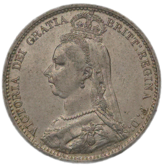 1887 United Kingdom Sixpence, EF - Arts & Entertainment > Hobbies & Creative Arts > Collectibles > Collectible Coins & Currency > Collectible Coins > Rare Coins from The Half Crown