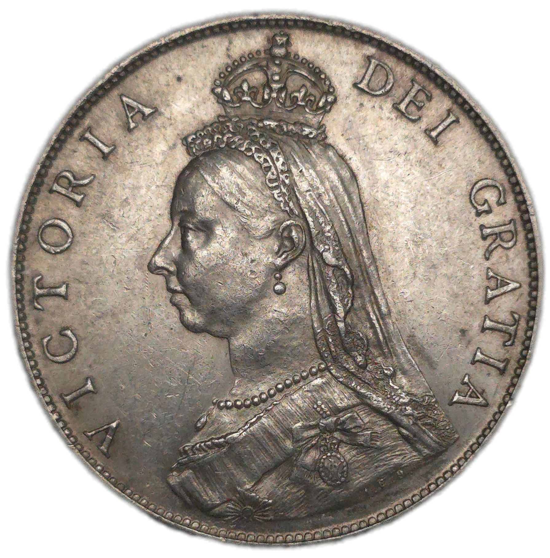 1887 United Kingdom Florin, Queen Victoria - Arts & Entertainment > Hobbies & Creative Arts > Collectibles > Collectible Coins & Currency > Collectible Coins > Rare Coins from The Half Crown