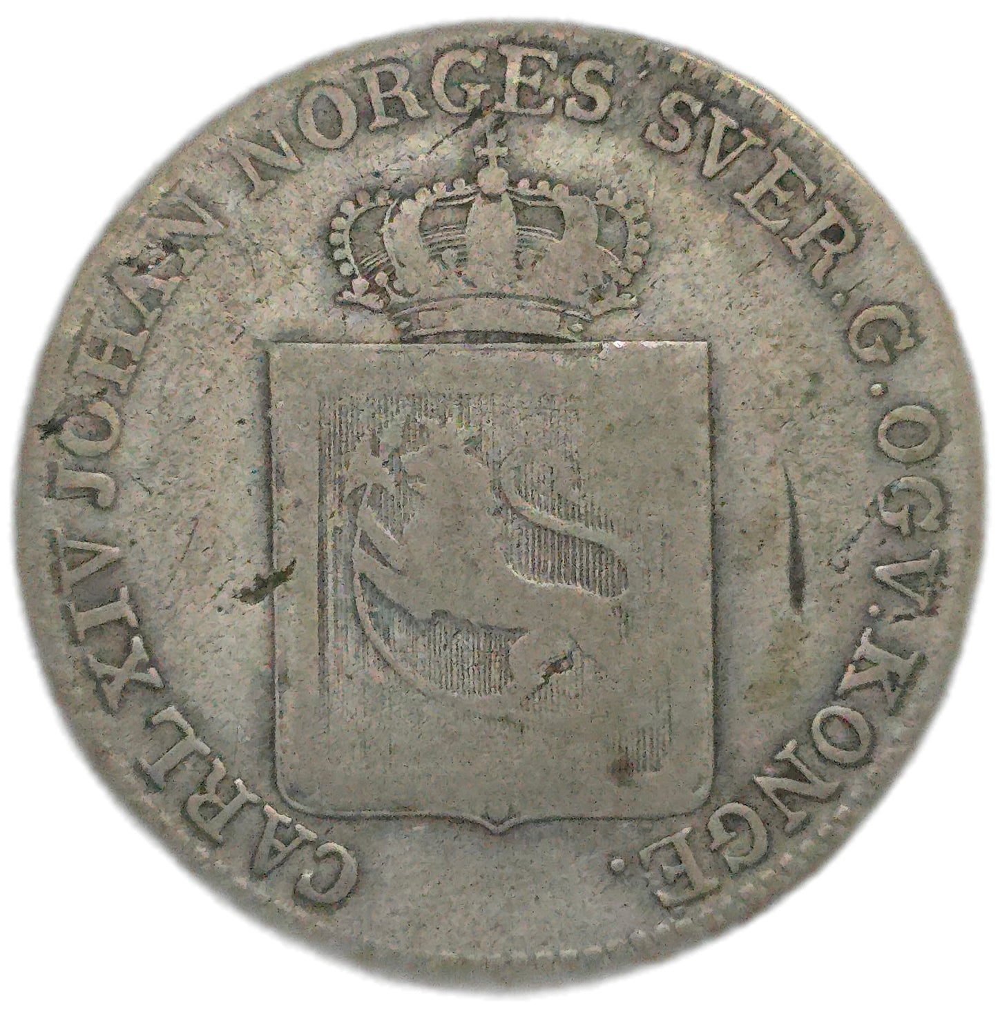 1819 Norway 24 Skilling, only 50,000 Minted - Arts & Entertainment > Hobbies & Creative Arts > Collectibles > Collectible Coins & Currency > Collectible Coins > Rare Coins from The Half Crown