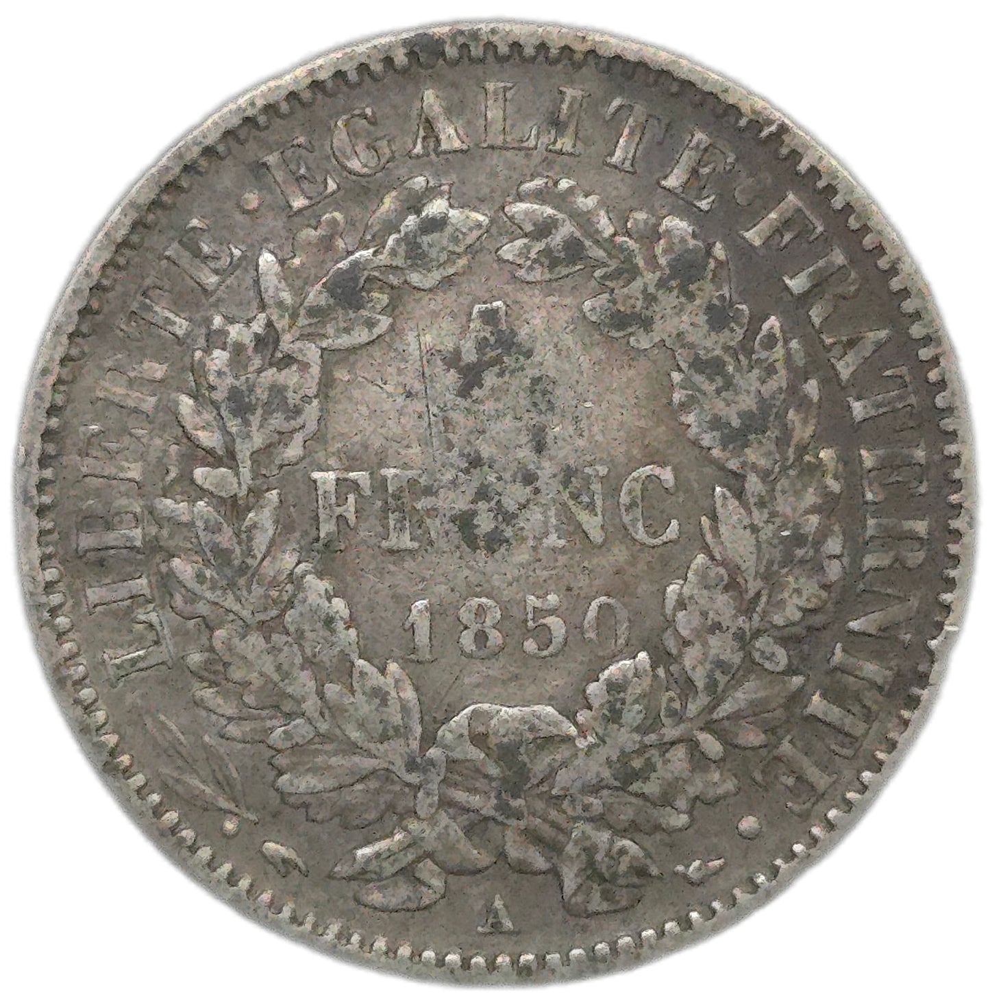 1850 France 1 Franc - Arts & Entertainment > Hobbies & Creative Arts > Collectibles > Collectible Coins & Currency > Collectible Coins > Rare Coins from The Half Crown