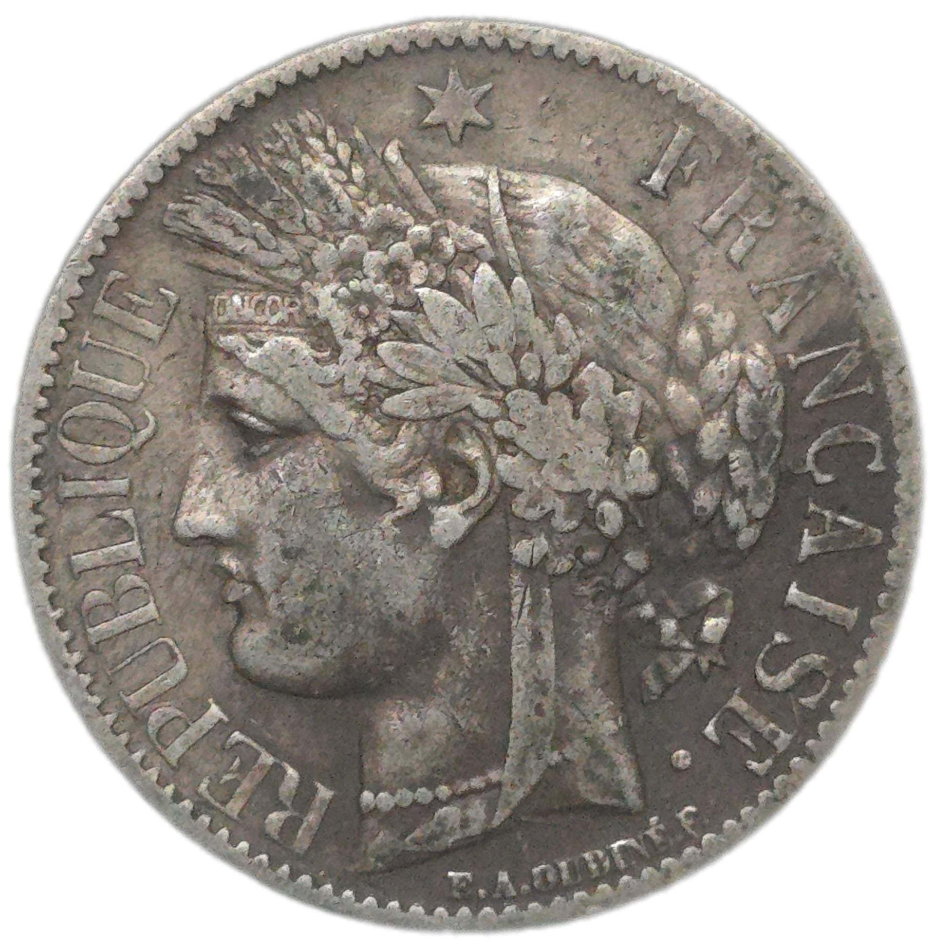 1850 France 1 Franc - Arts & Entertainment > Hobbies & Creative Arts > Collectibles > Collectible Coins & Currency > Collectible Coins > Rare Coins from The Half Crown