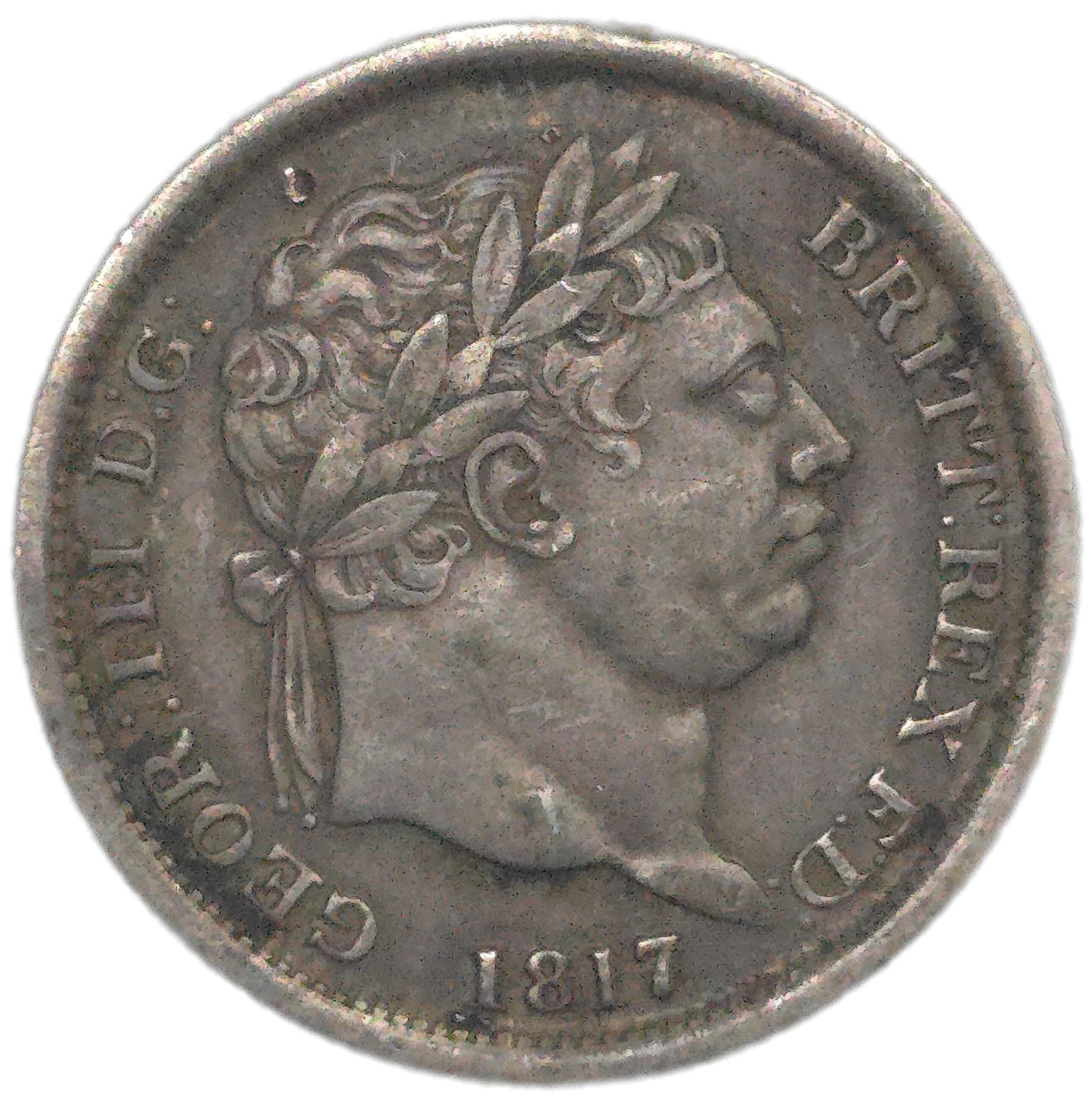 1817 United Kingdom Shilling, VF - Arts & Entertainment > Hobbies & Creative Arts > Collectibles > Collectible Coins & Currency > Collectible Coins > Rare Coins from The Half Crown