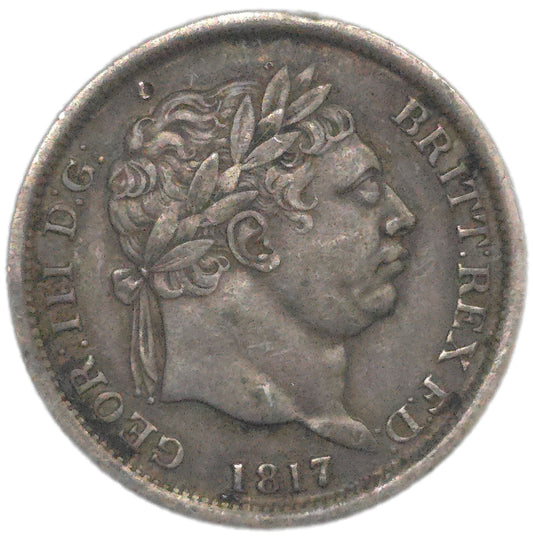 1817 United Kingdom Shilling, VF - Arts & Entertainment > Hobbies & Creative Arts > Collectibles > Collectible Coins & Currency > Collectible Coins > Rare Coins from The Half Crown