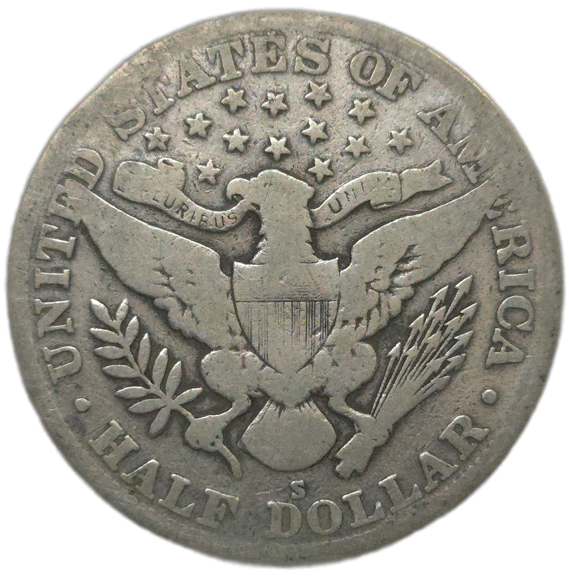 1915-S United States Barber Half Dollar, 90% Silver - Arts & Entertainment > Hobbies & Creative Arts > Collectibles > Collectible Coins & Currency > Collectible Coins > Rare Coins from The Half Crown