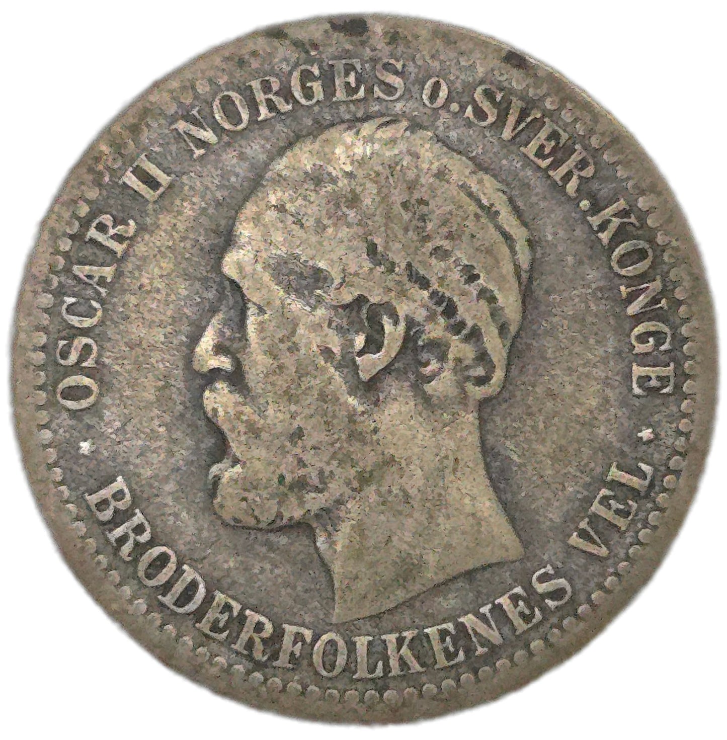 1887 Norway 50 Øre - Arts & Entertainment > Hobbies & Creative Arts > Collectibles > Collectible Coins & Currency > Collectible Coins > Rare Coins from The Half Crown