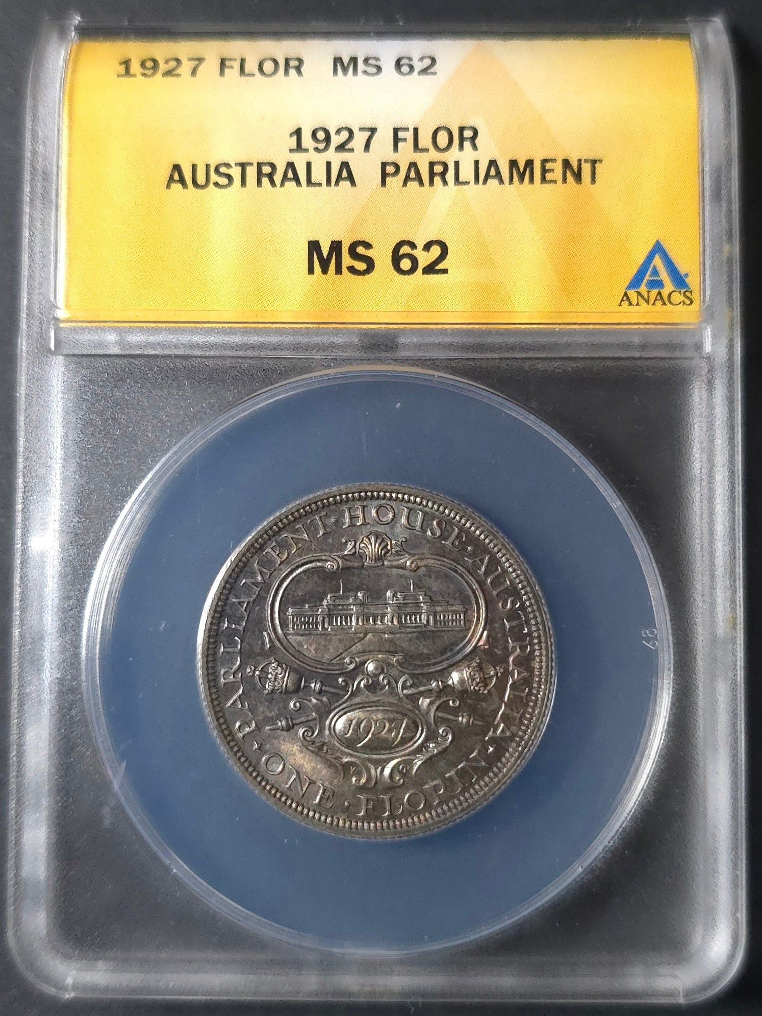 1927 Australia Canberra Florin, MS62 - Arts & Entertainment > Hobbies & Creative Arts > Collectibles > Collectible Coins & Currency > Collectible Coins > Rare Coins from The Half Crown