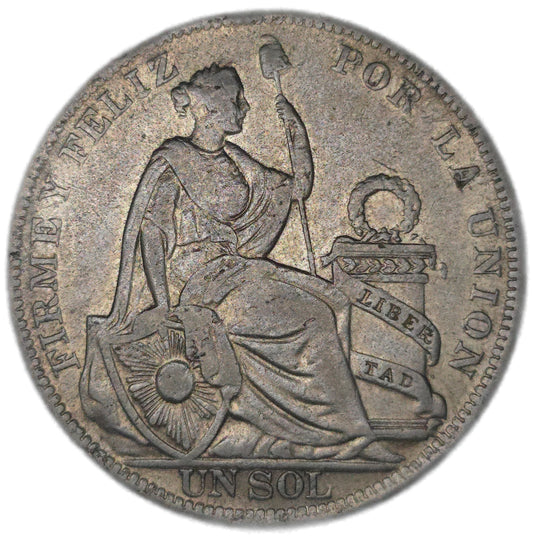 1925 Peru 1 Sol, EF - Arts & Entertainment > Hobbies & Creative Arts > Collectibles > Collectible Coins & Currency > Collectible Coins > Rare Coins from The Half Crown