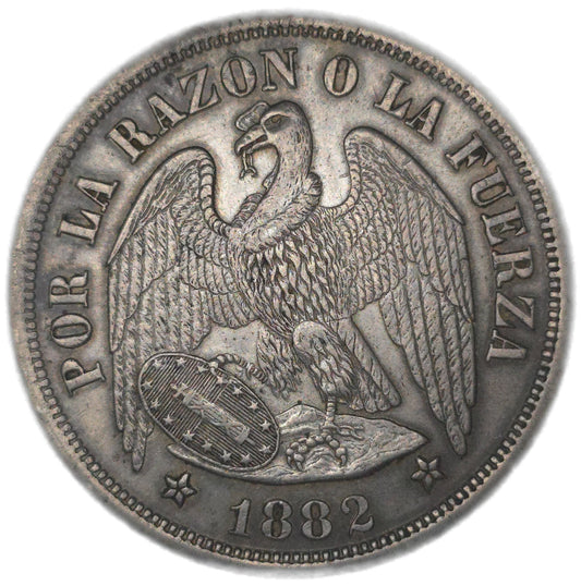 1882 Chile 1 Peso - Arts & Entertainment > Hobbies & Creative Arts > Collectibles > Collectible Coins & Currency > Collectible Coins > Rare Coins from The Half Crown