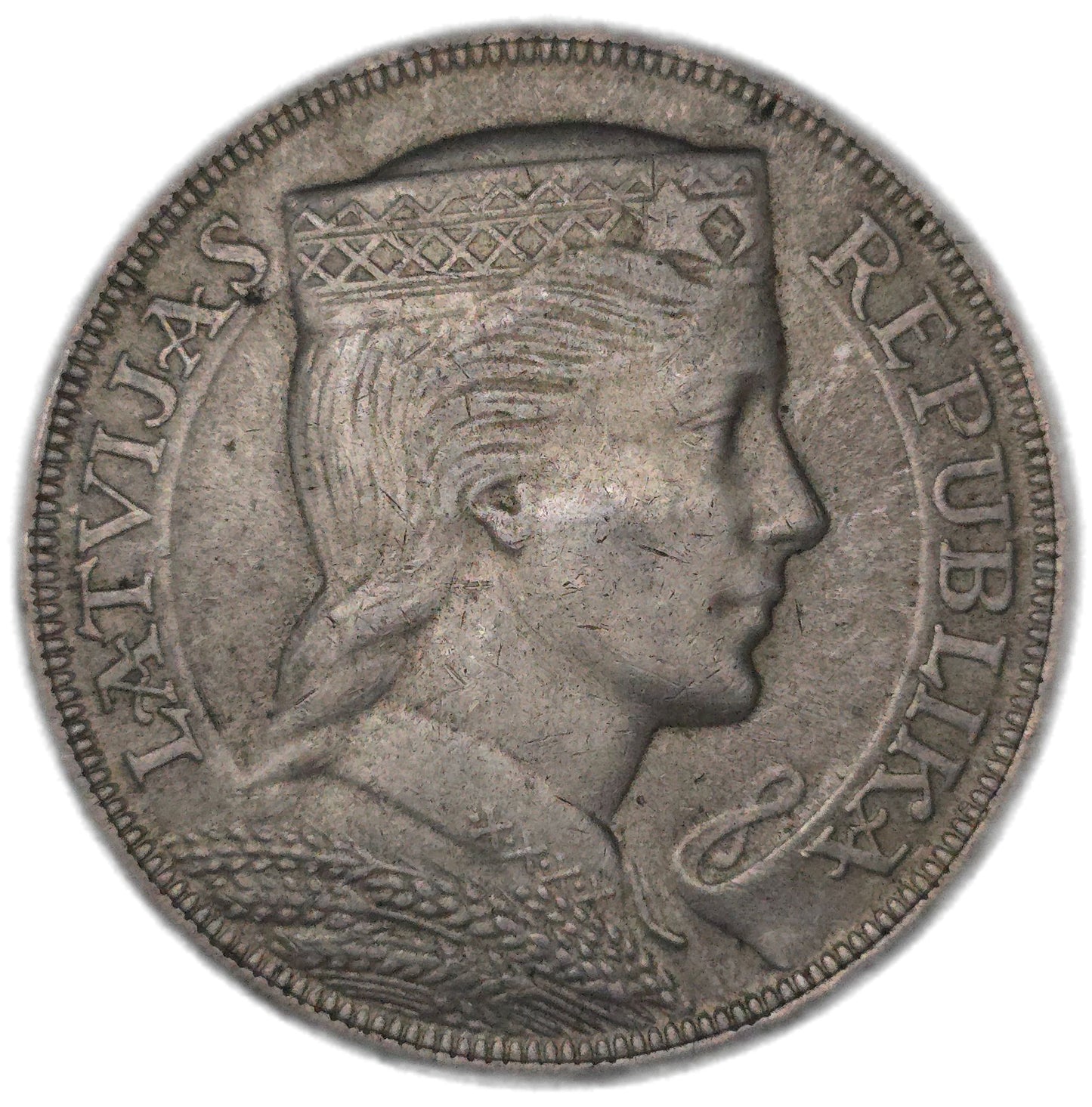 1932 Lavia 5 Lati, EF - Arts & Entertainment > Hobbies & Creative Arts > Collectibles > Collectible Coins & Currency > Collectible Coins > Rare Coins from The Half Crown