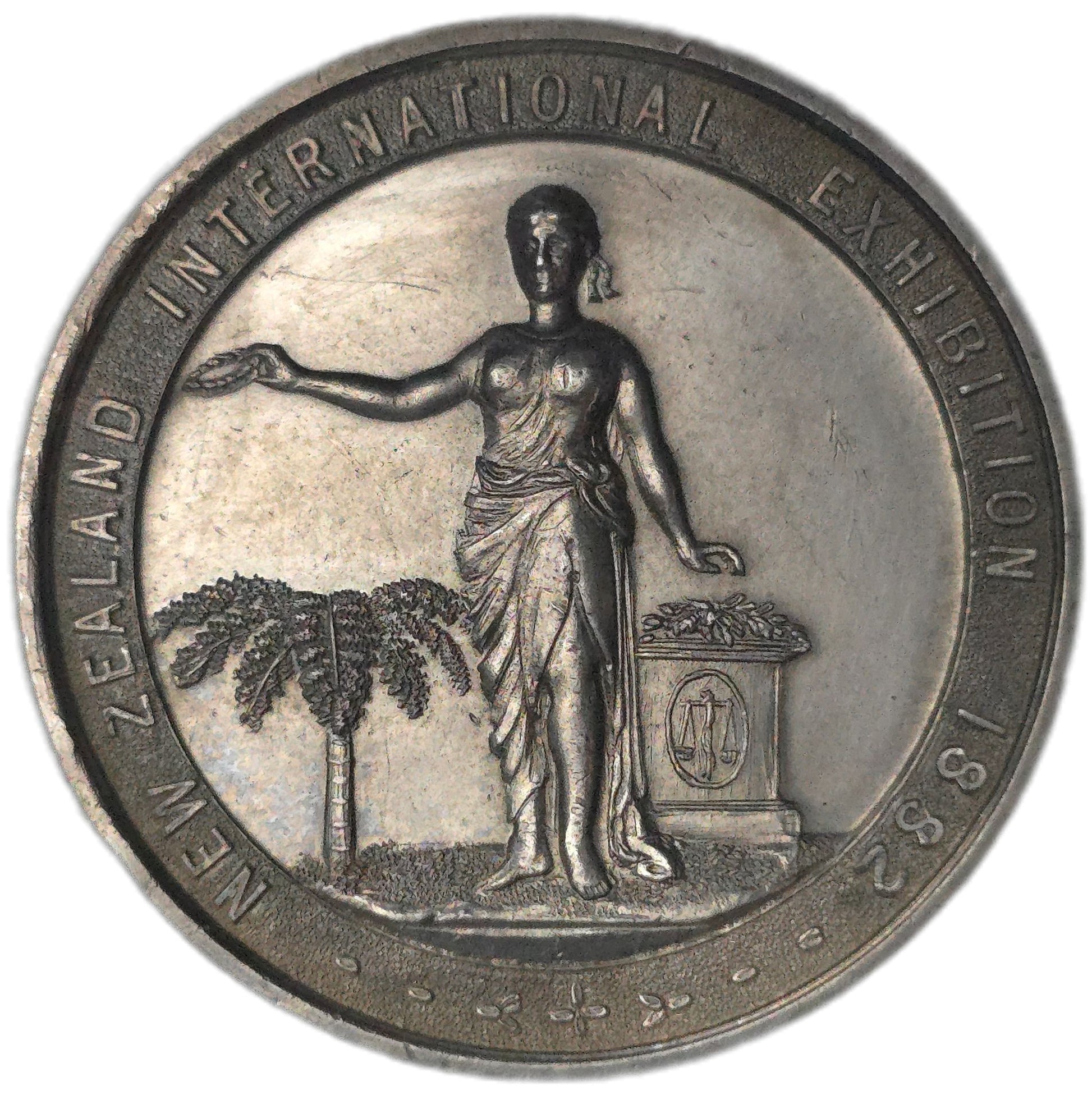 1882 New Zealand International Exhibition Medal, Rare - Arts & Entertainment > Hobbies & Creative Arts > Collectibles > Collectible Coins & Currency > Collectible Coins > Commemorative Coins from The Half Crown