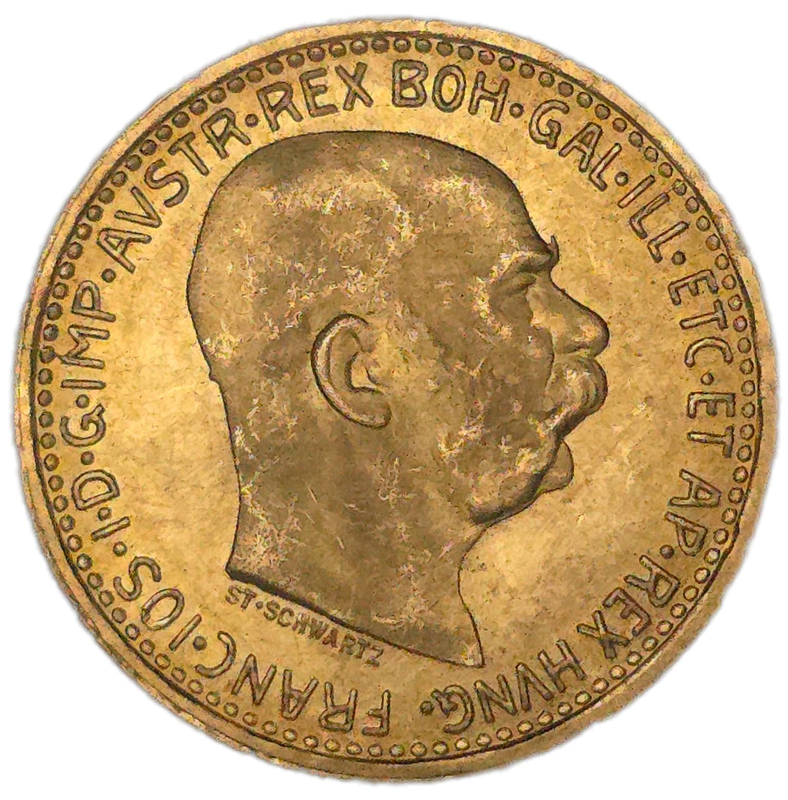1912 Austrian Empire 10 Corona Restrike - Arts & Entertainment > Hobbies & Creative Arts > Collectibles > Collectible Coins & Currency > Collectible Coins > Rare Coins from The Half Crown