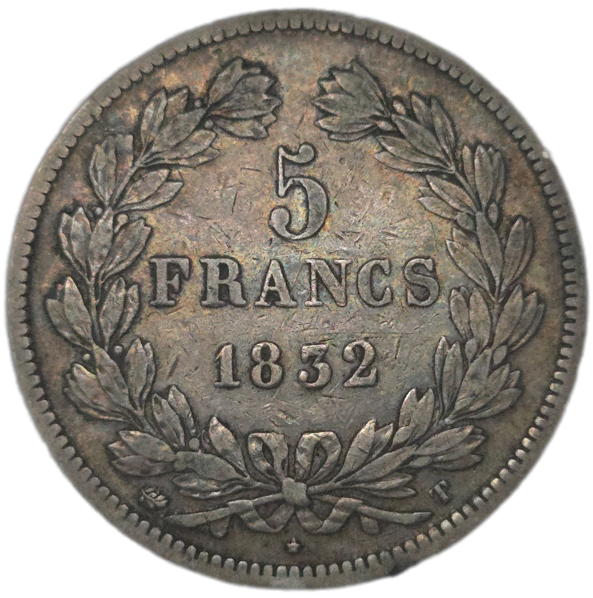 1832 France 5 Francs - Arts & Entertainment > Hobbies & Creative Arts > Collectibles > Collectible Coins & Currency > Collectible Coins > Rare Coins from The Half Crown