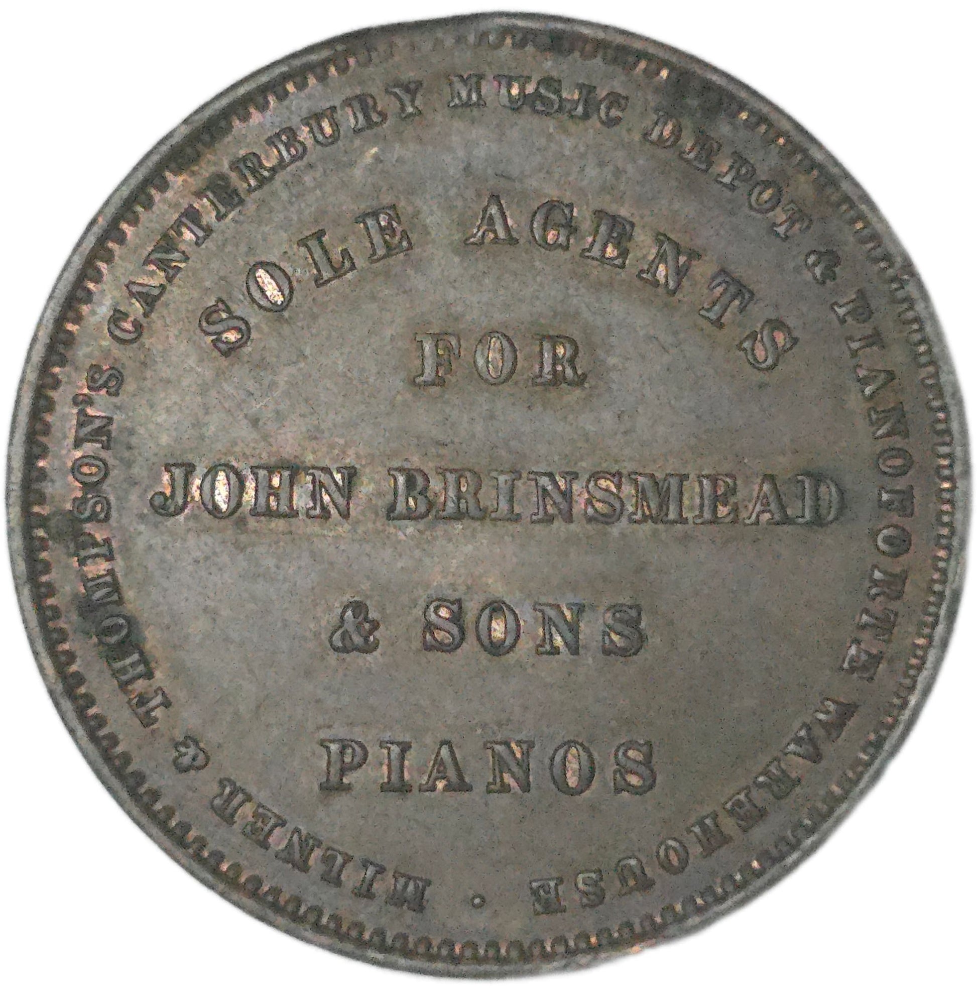 1881 New Zealand Trade Token Milner & Thompson - Arts & Entertainment > Hobbies & Creative Arts > Collectibles > Collectible Coins & Currency > Collectible Coins > Rare Coins from The Half Crown