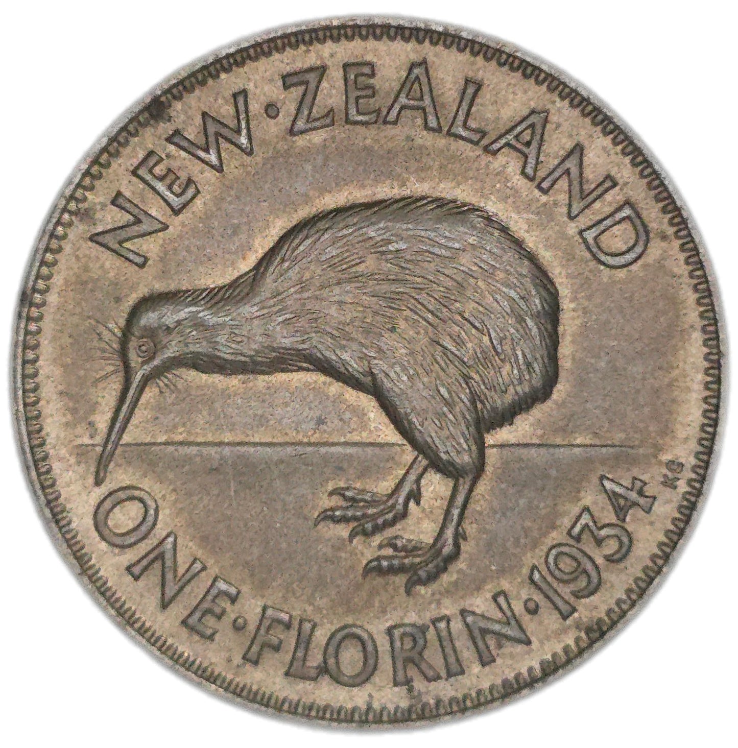 1934 New Zealand Florin, EF - Arts & Entertainment > Hobbies & Creative Arts > Collectibles > Collectible Coins & Currency > Collectible Coins > Rare Coins from The Half Crown