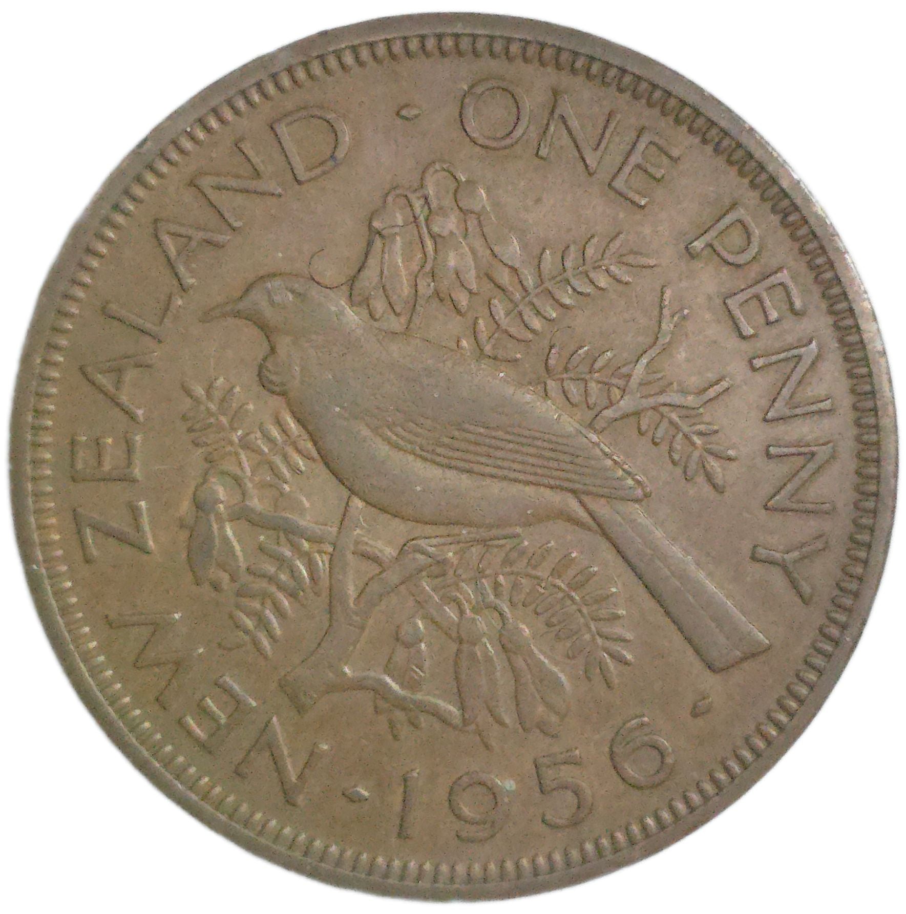 1956 New Zealand Penny, (NSS) No shoulder strap - Arts & Entertainment > Hobbies & Creative Arts > Collectibles > Collectible Coins & Currency > Collectible Coins > Rare Coins from The Half Crown