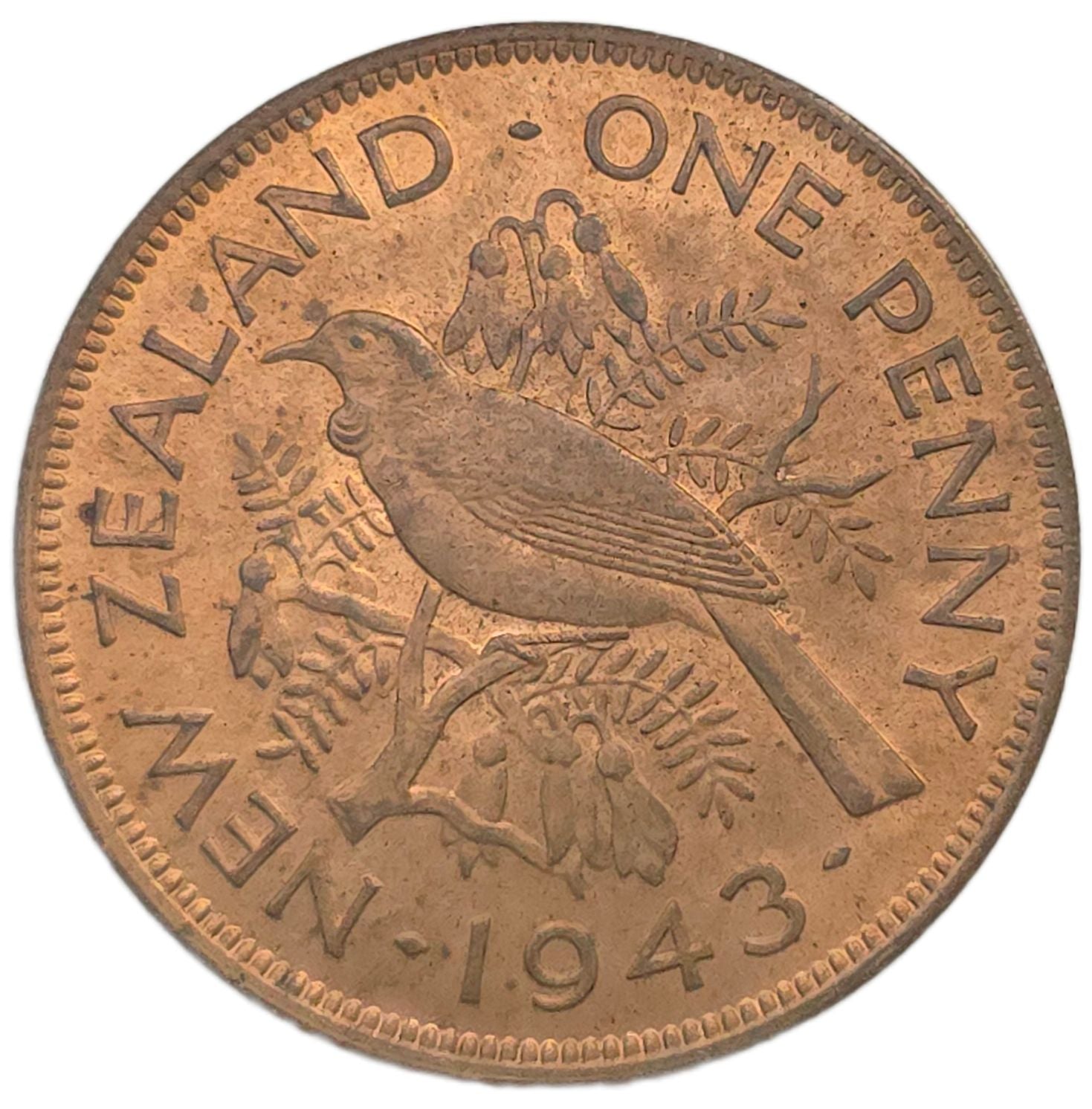 1943 New Zealand Penny, aUNC - Arts & Entertainment > Hobbies & Creative Arts > Collectibles > Collectible Coins & Currency > Collectible Coins > Rare Coins from The Half Crown