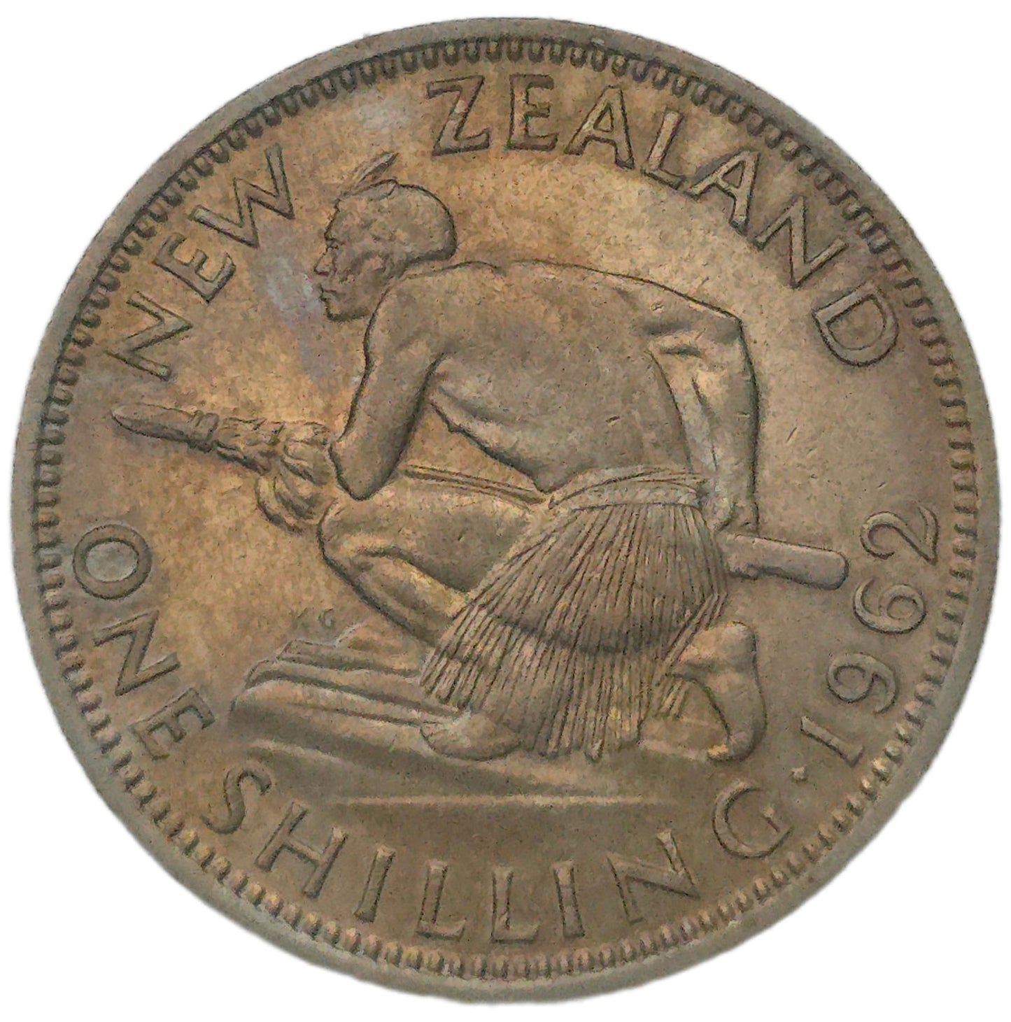 1962 New Zealand Shilling, No Horizon, gVF - Arts & Entertainment > Hobbies & Creative Arts > Collectibles > Collectible Coins & Currency > Collectible Coins > Rare Coins from The Half Crown