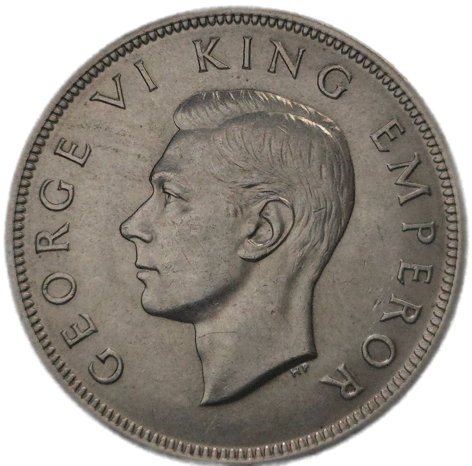 1941 New Zealand Half Crown, gEF - Arts & Entertainment > Hobbies & Creative Arts > Collectibles > Collectible Coins & Currency > Collectible Coins > Rare Coins from The Half Crown