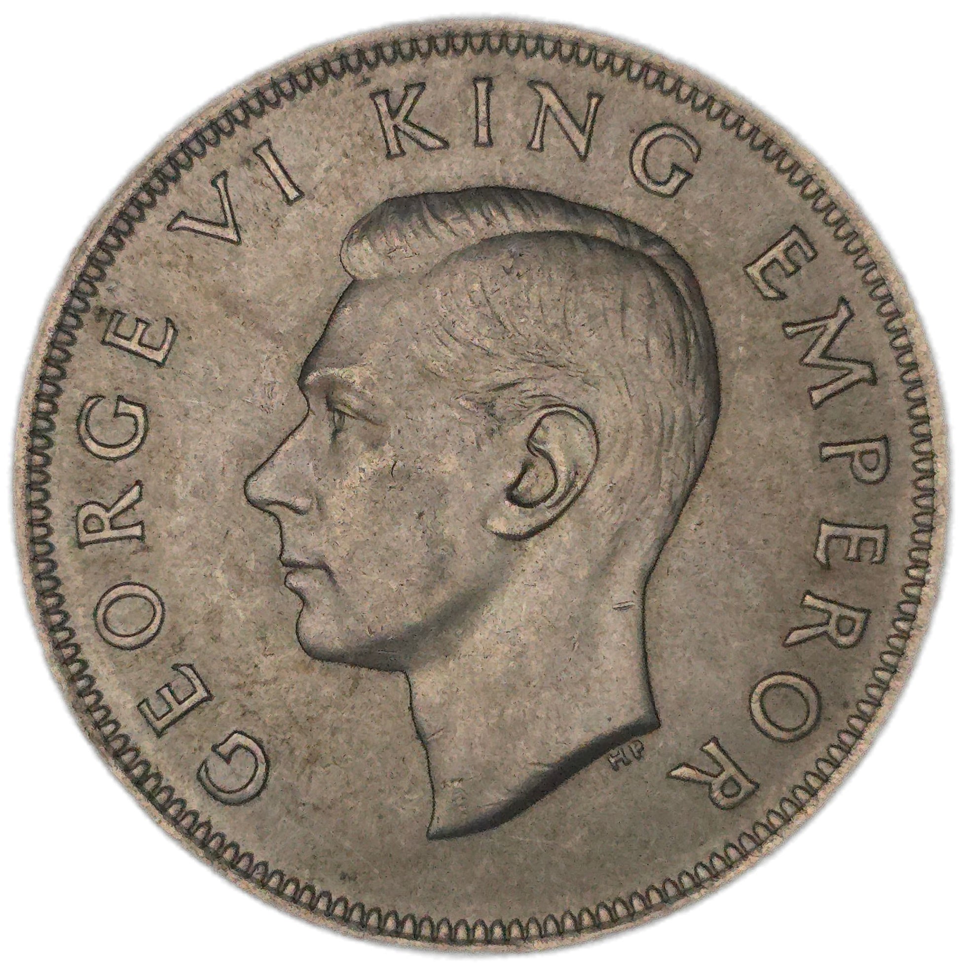 1945 New Zealand Half Crown, EF - Arts & Entertainment > Hobbies & Creative Arts > Collectibles > Collectible Coins & Currency > Collectible Coins > Rare Coins from The Half Crown