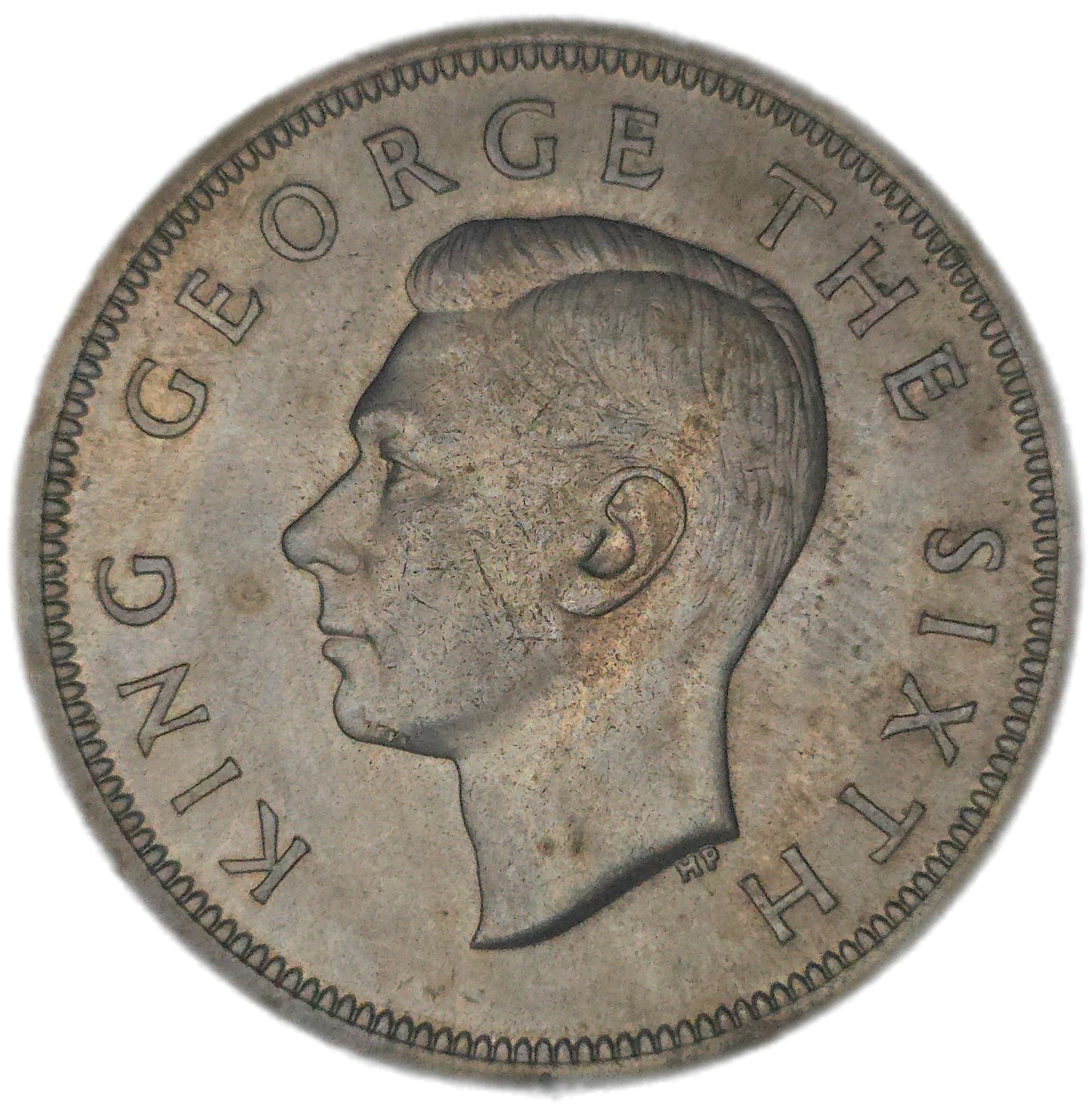 1950 New Zealand Half Crown, gVF - Arts & Entertainment > Hobbies & Creative Arts > Collectibles > Collectible Coins & Currency > Collectible Coins > Rare Coins from The Half Crown