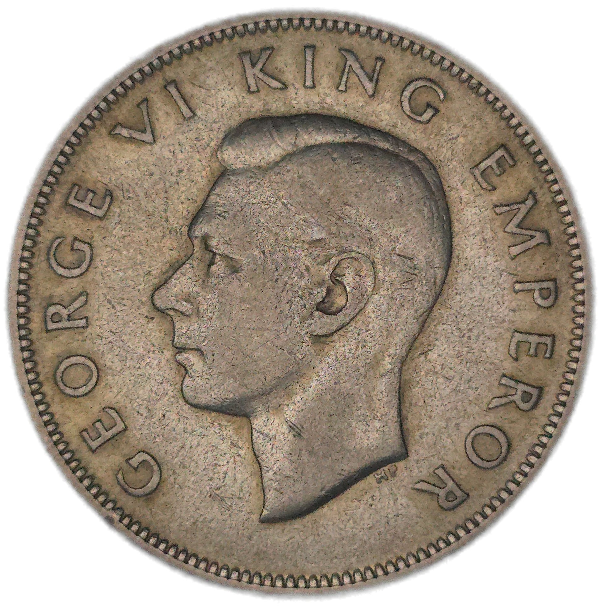 1944 New Zealand Half Crown, Key Date - Arts & Entertainment > Hobbies & Creative Arts > Collectibles > Collectible Coins & Currency > Collectible Coins > Rare Coins from The Half Crown