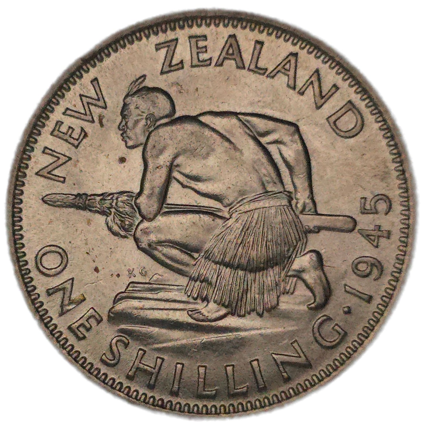 1945 New Zealand Shilling, gEF - Arts & Entertainment > Hobbies & Creative Arts > Collectibles > Collectible Coins & Currency > Collectible Coins > Rare Coins from The Half Crown