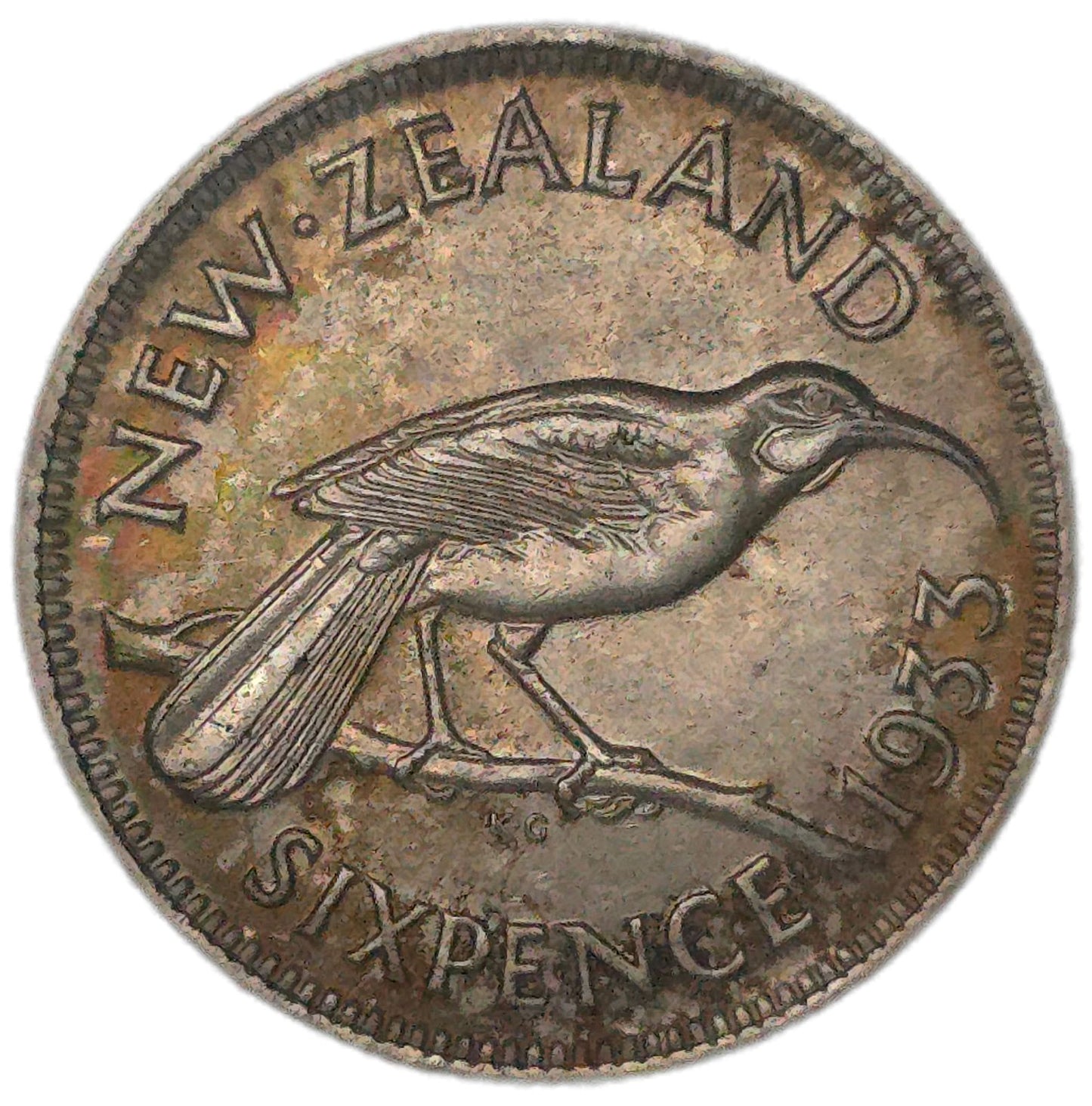 1933 New Zealand Sixpence, aUNC - Arts & Entertainment > Hobbies & Creative Arts > Collectibles > Collectible Coins & Currency > Collectible Coins > Rare Coins from The Half Crown